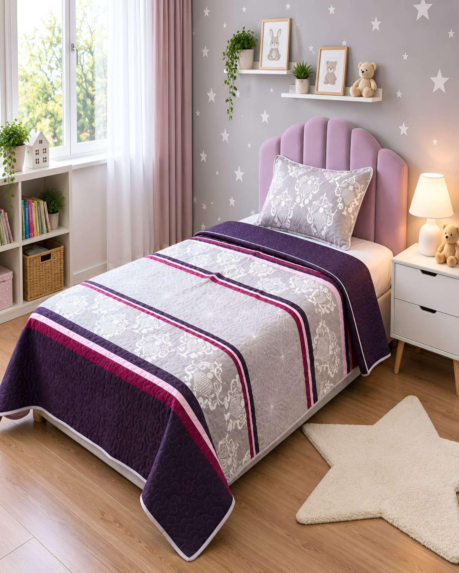 Cubrecamas Quilt Plaza Y Media Mas Almohada Textura Suave Y Fresca m7-3