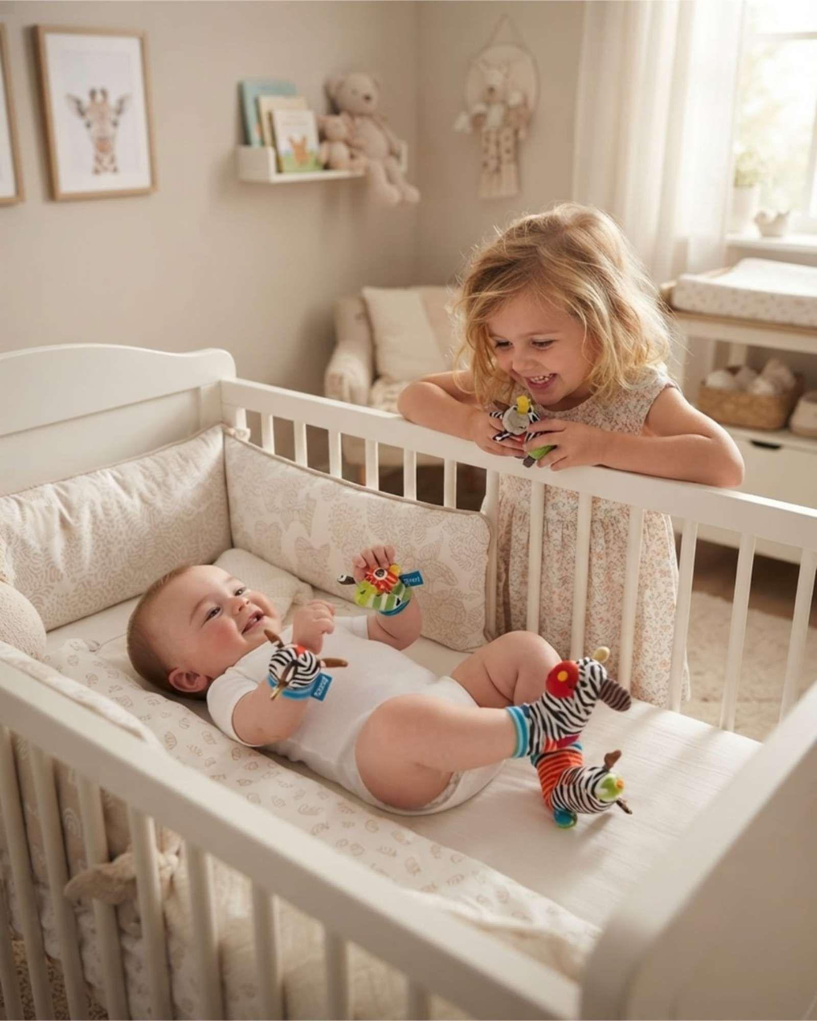 Juego De Sonajeros Para Bebe Pulseras Y Calcetines De Animales-0