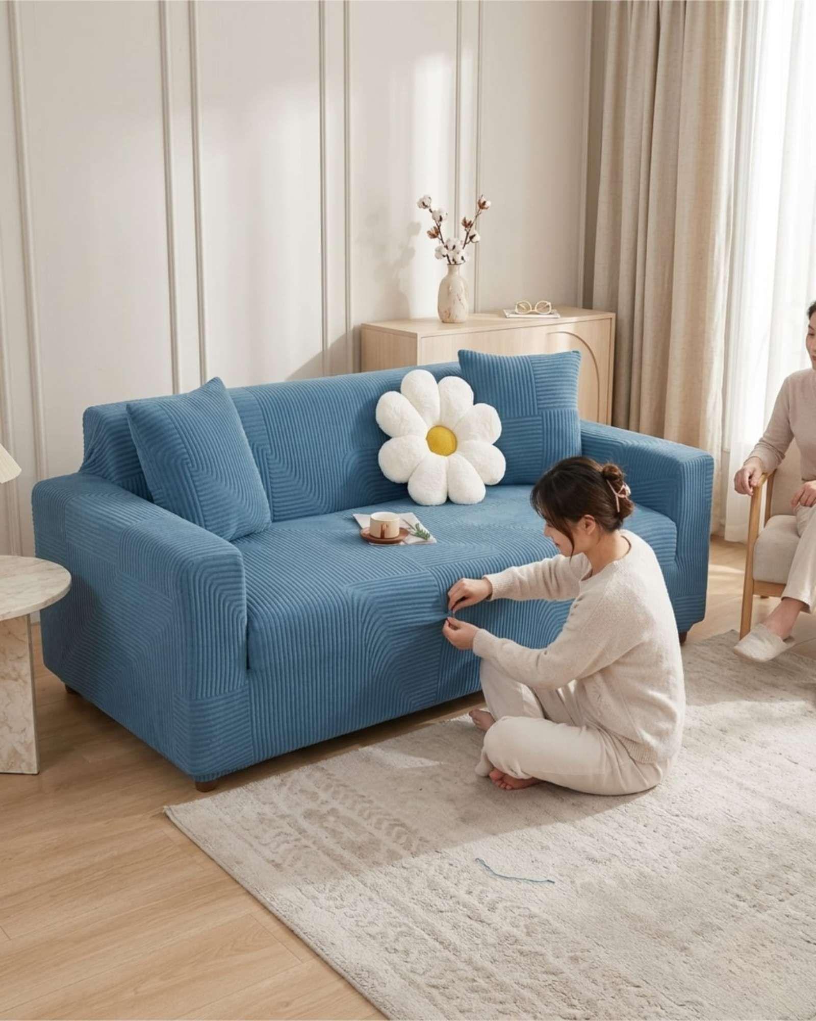 Funda Para Sofa 1 Cuerpos Diseño Moderno De Polar m5-1