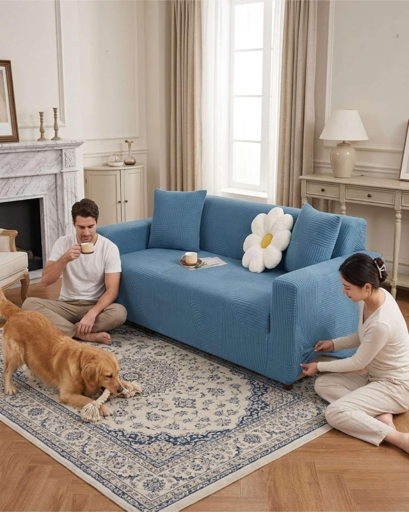 Funda Para Sofa 1 Cuerpos Diseño Moderno De Polar m5-2