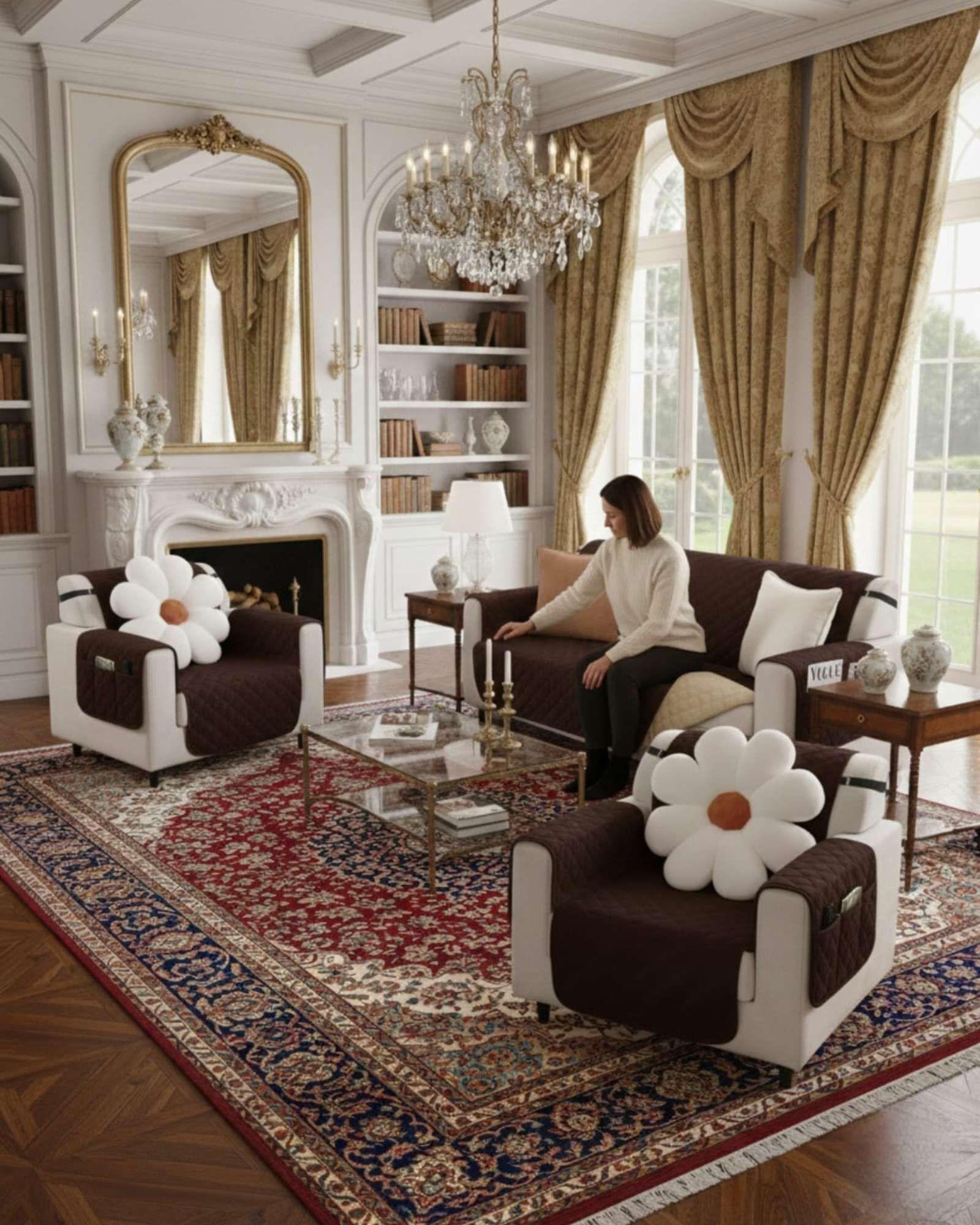 Cubre sillon reversibles con bolsas sest de 3 piezas 3+1+1 gris-1