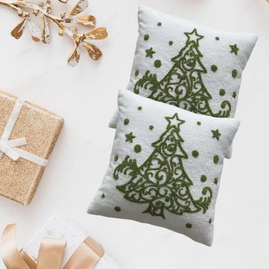 Pack de 4 Fundas De Cojín De Navidad De 45x45 Cm Con Bordado J1-1