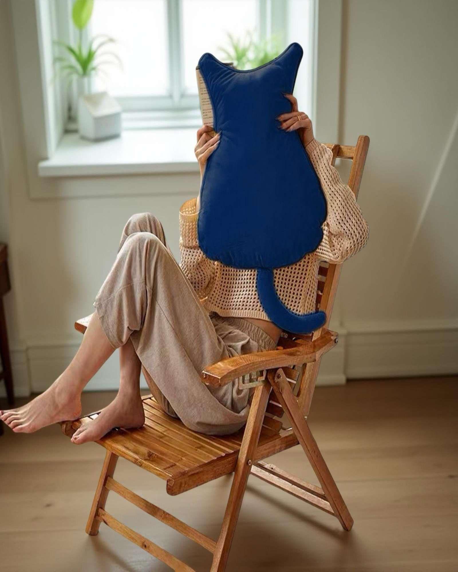 Pack de 2 Cojin Almohada de Gato Extra Suave para decorar o apego para niños Azul-3