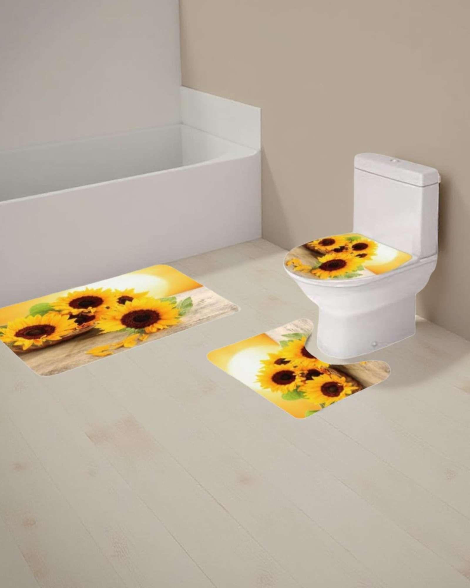 Set de baño 5 piezas Cortina mas Alfombras mas forro de ducha  -21-4