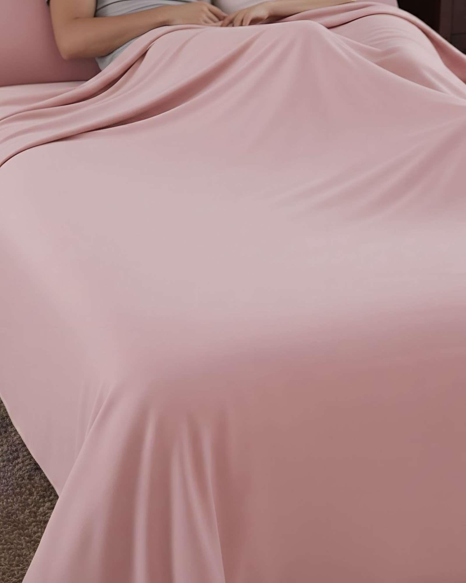 Sabana extra suave premium de polar Rosa King-3