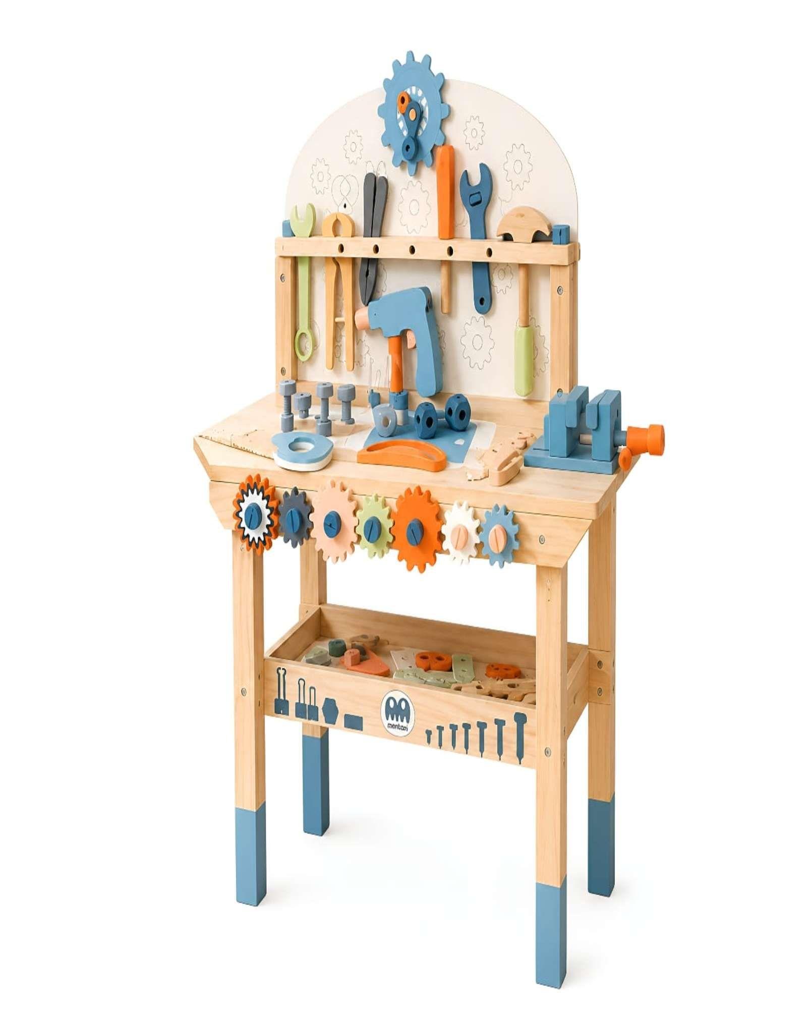 Banco de Trabajo de Madera Infantil - Set de Herramientas de Juguete-4