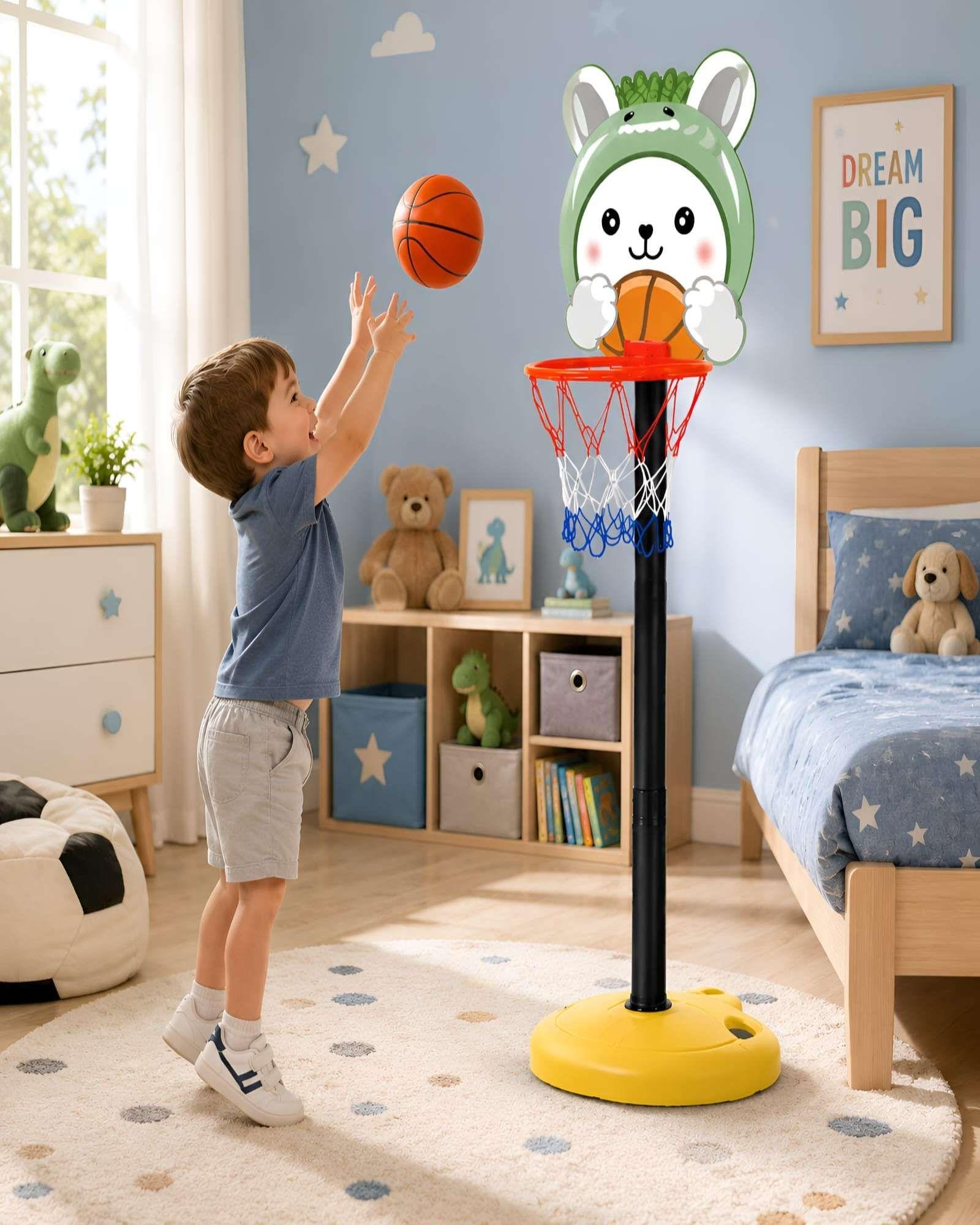 Set De Basquetbol Infantil Regulable Uso Interior Y Exterior-2