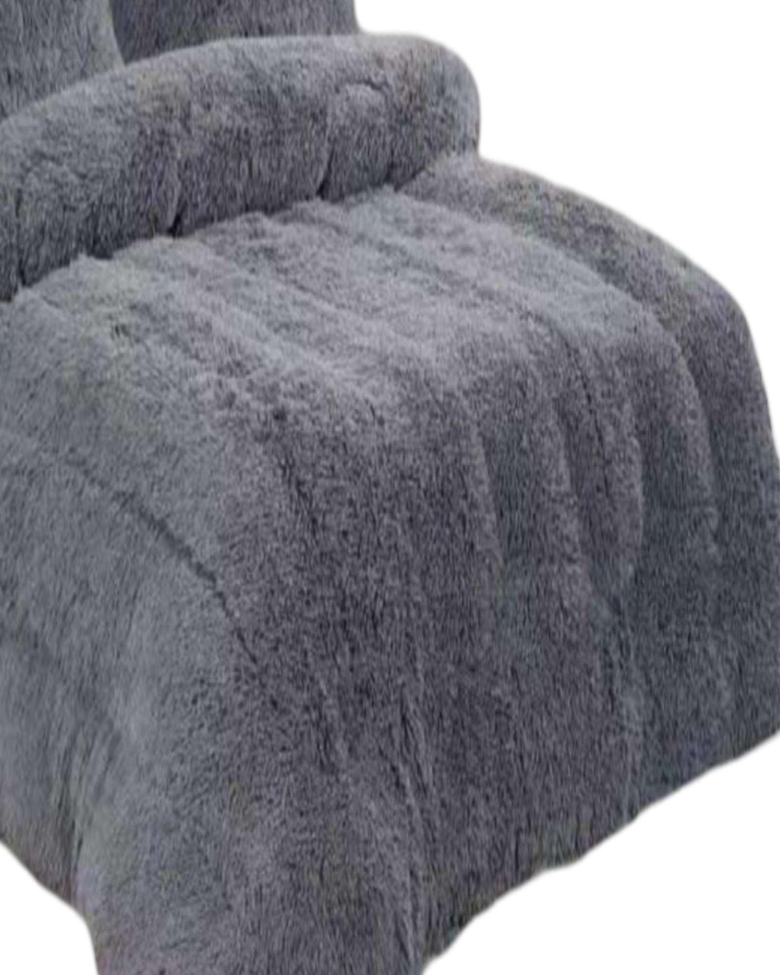 PLUMÓN PELUDO 2 PLAZAS GRIS-2