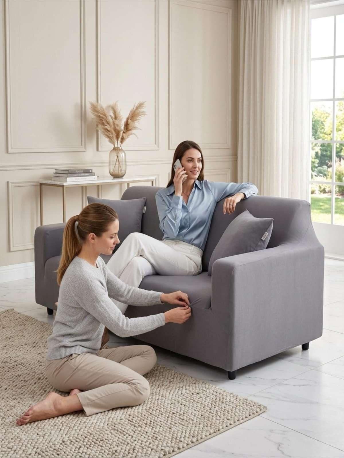 Funda De Sofá Elasticada Efecto Tapizado 360° - 1 Cuerpos 9-4