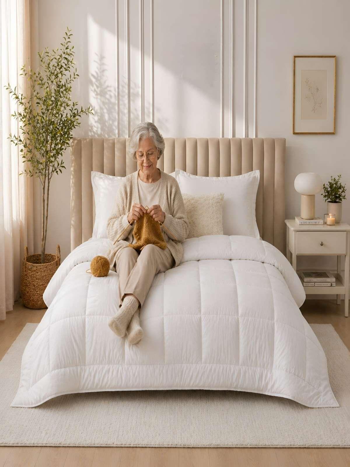 Cubrecama Quilt King Delgado Resistente a Arrugas blanco-0