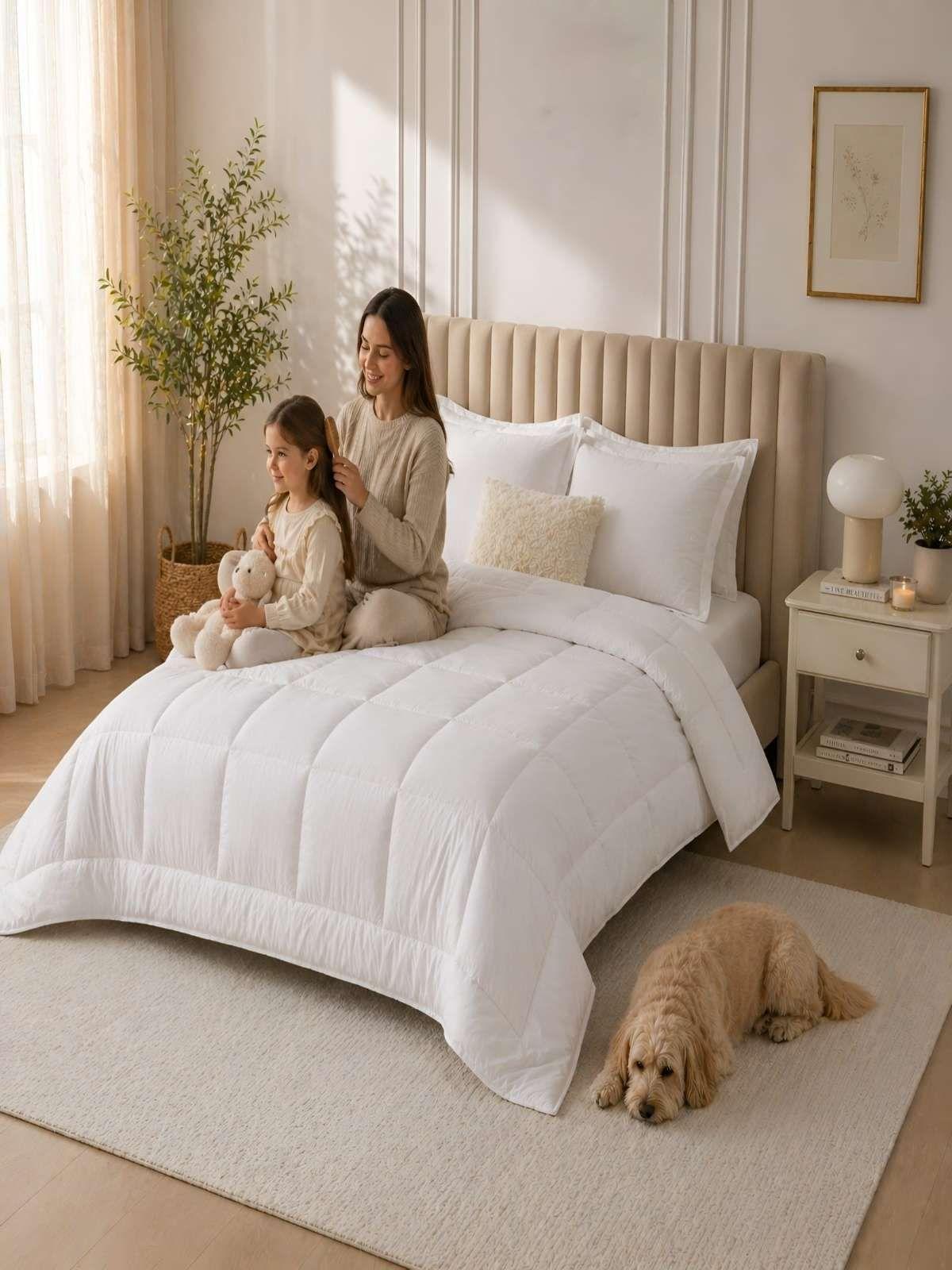 Cubrecama Quilt King Delgado Resistente a Arrugas blanco-1