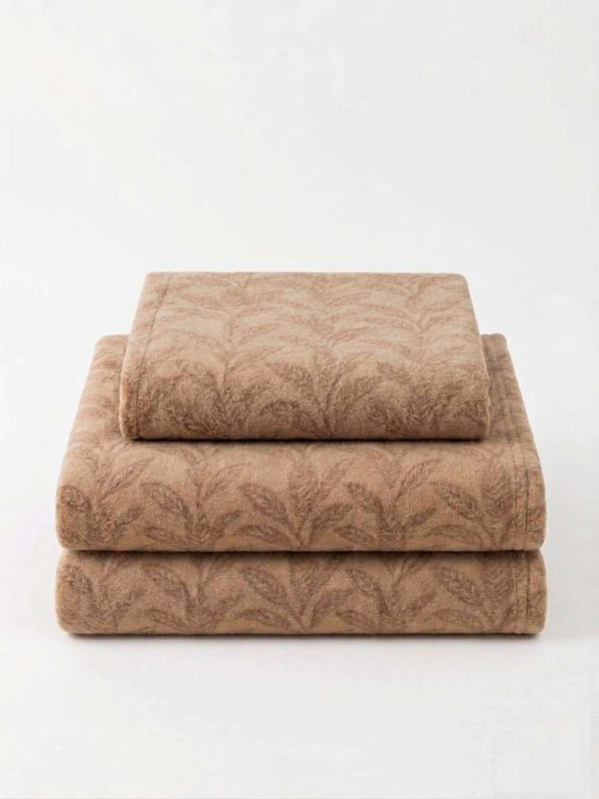 Juego de Sábanas Polar 1.5 Plazas Suave y Térmica Invierno beige-3