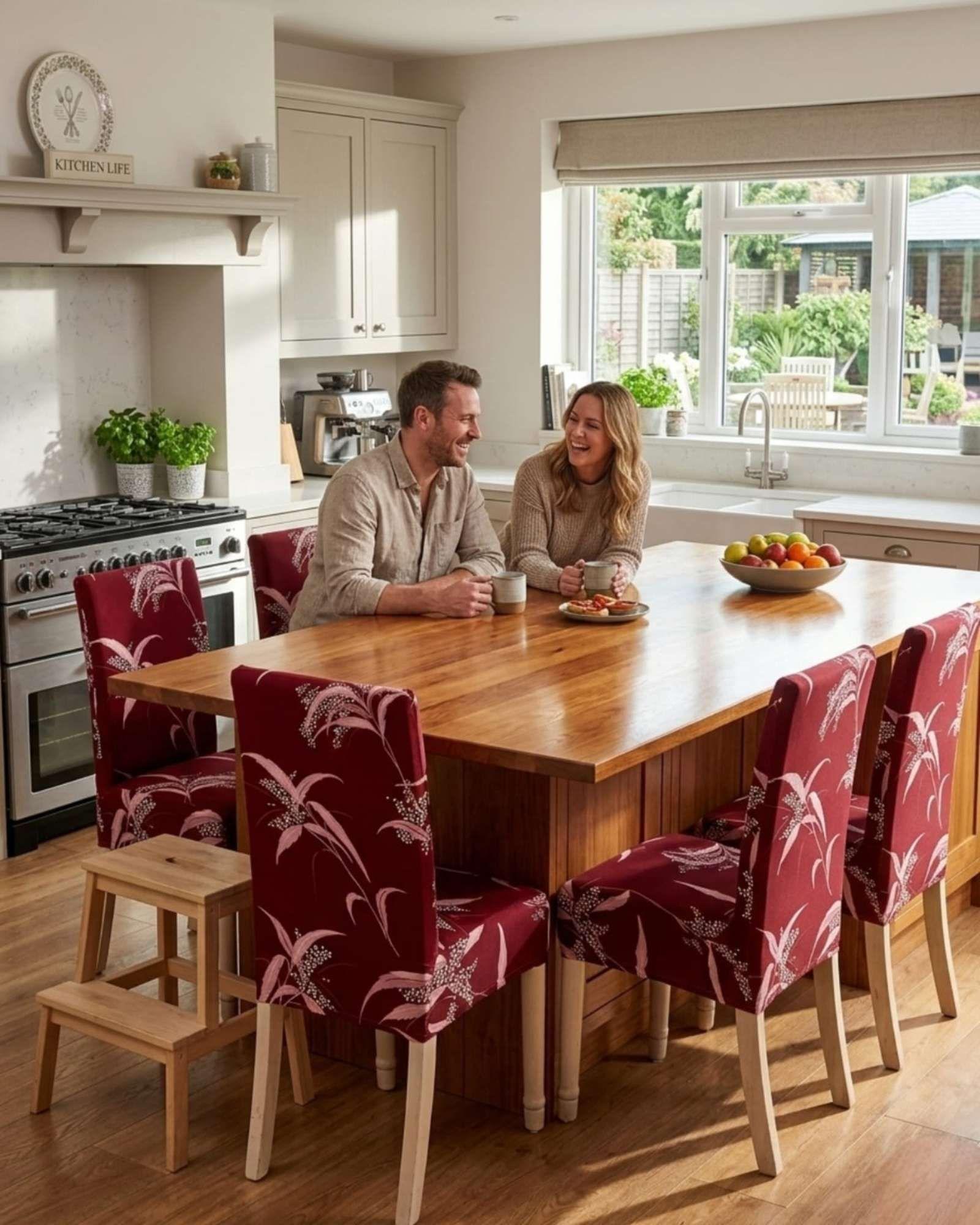 Pack de 6 fundas elasticas para sillas con diseño moderno M2-2