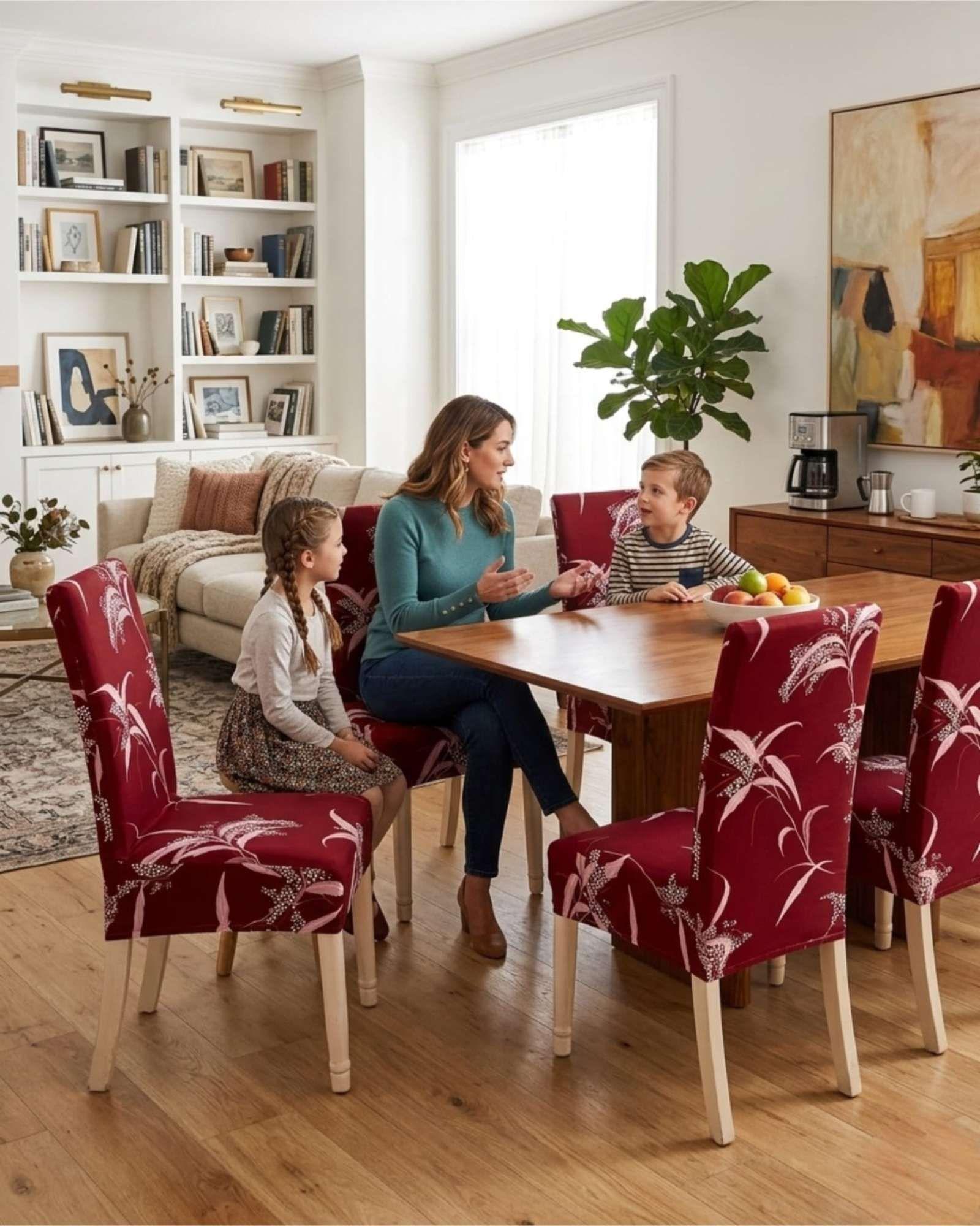 Pack de 6 fundas elasticas para sillas con diseño moderno M2-4