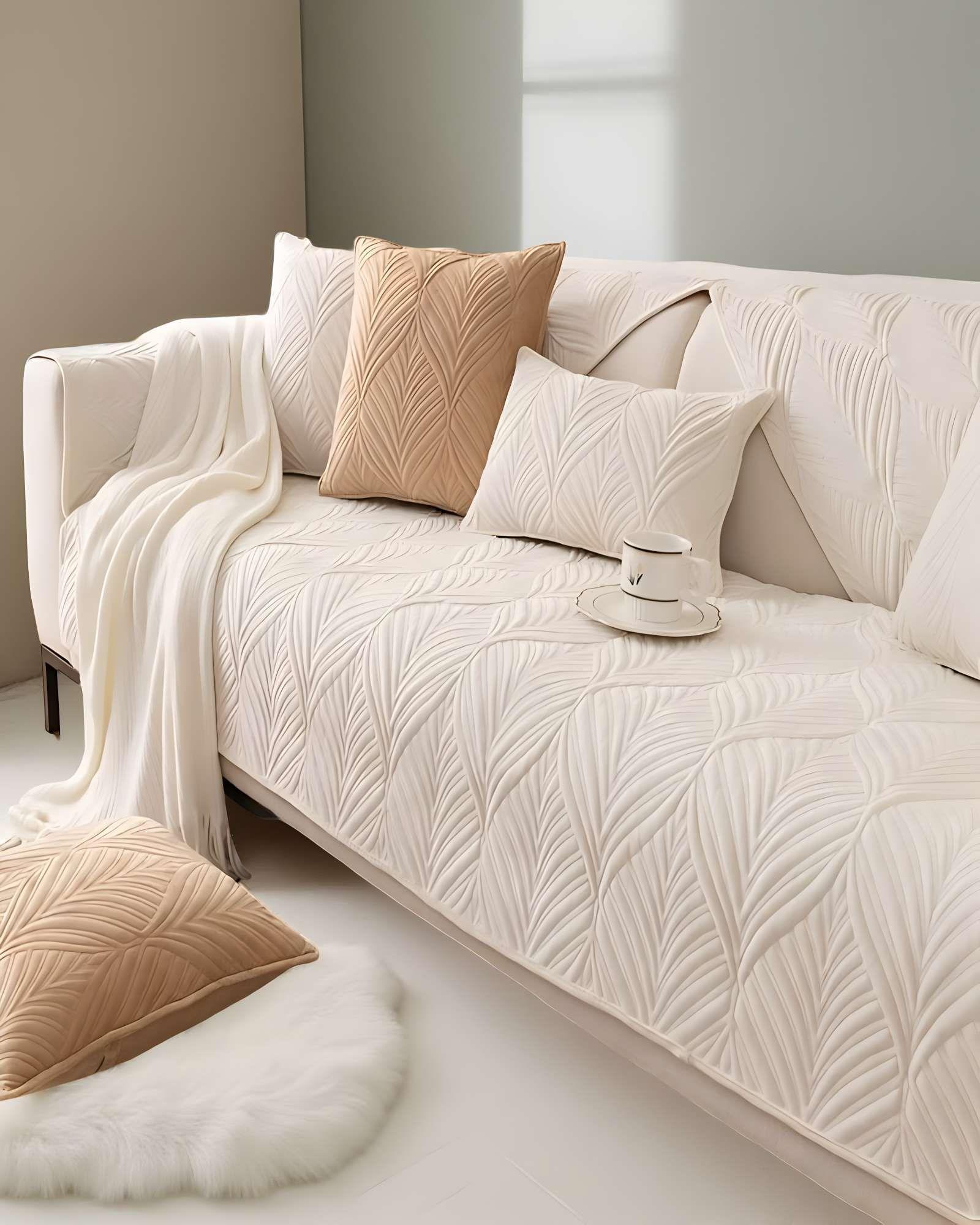 JUEGO DE 5 FUNDAS PARA SOFA CON DISEÑO DE LINEAS BLANCO-2
