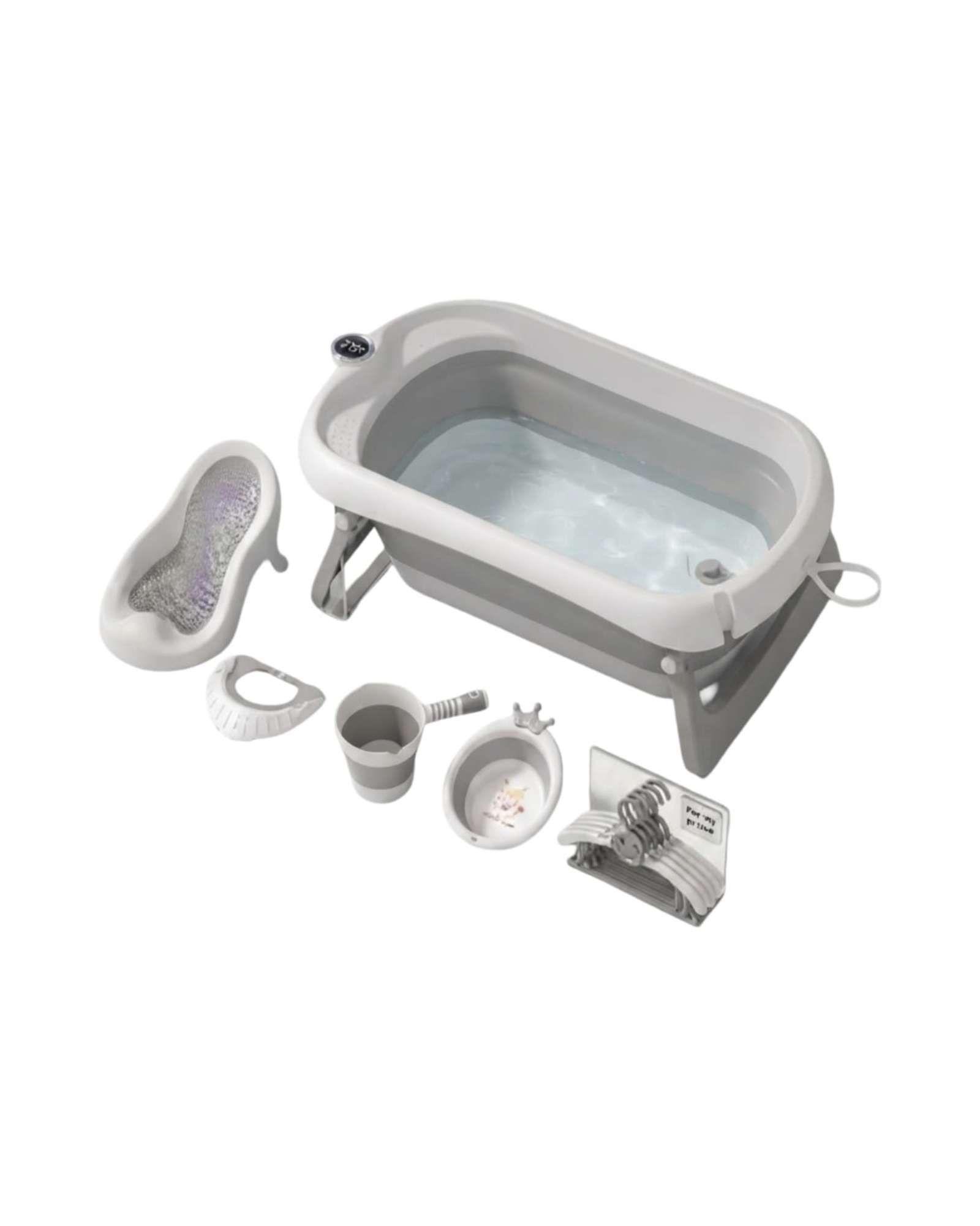 Tina Bañera Bebé con Termómetro Digital y Kit de Baño Completo Accesorio-5