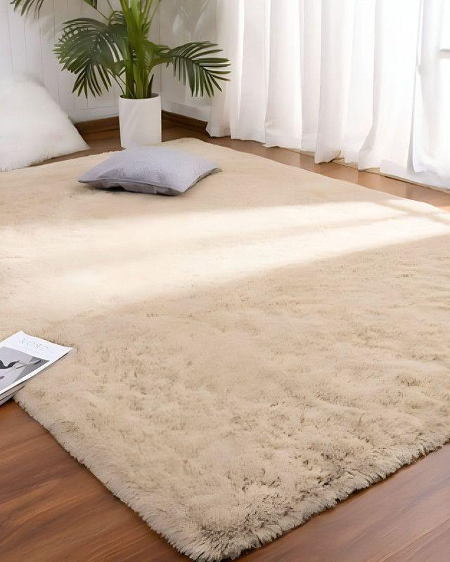 Alfombra peluda Suave 240 x 200 cm Primera Calidad Beige-2
