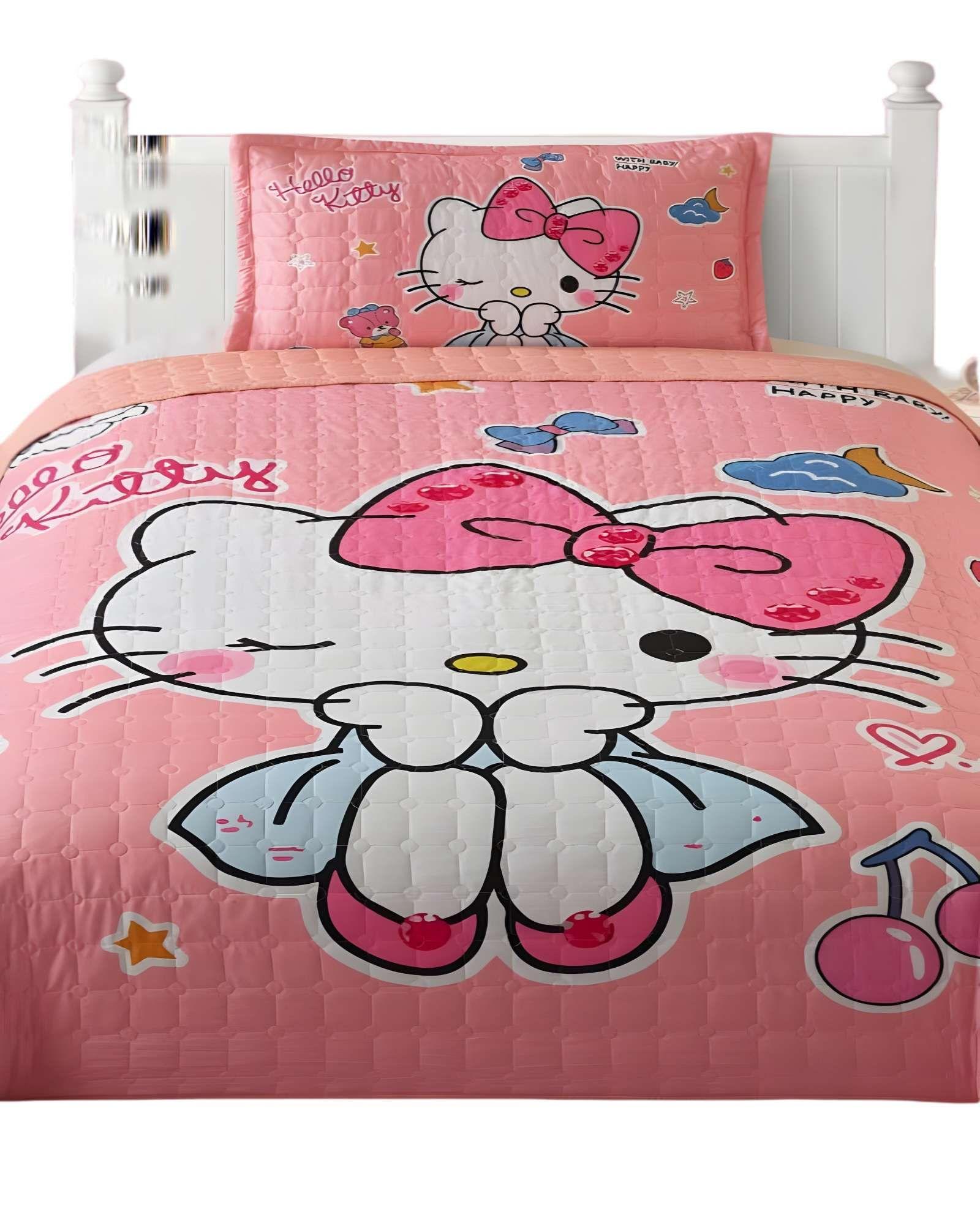 COLCHA QUILT DE VERANO HELLO KITTY INFANTIL NIÑA -1