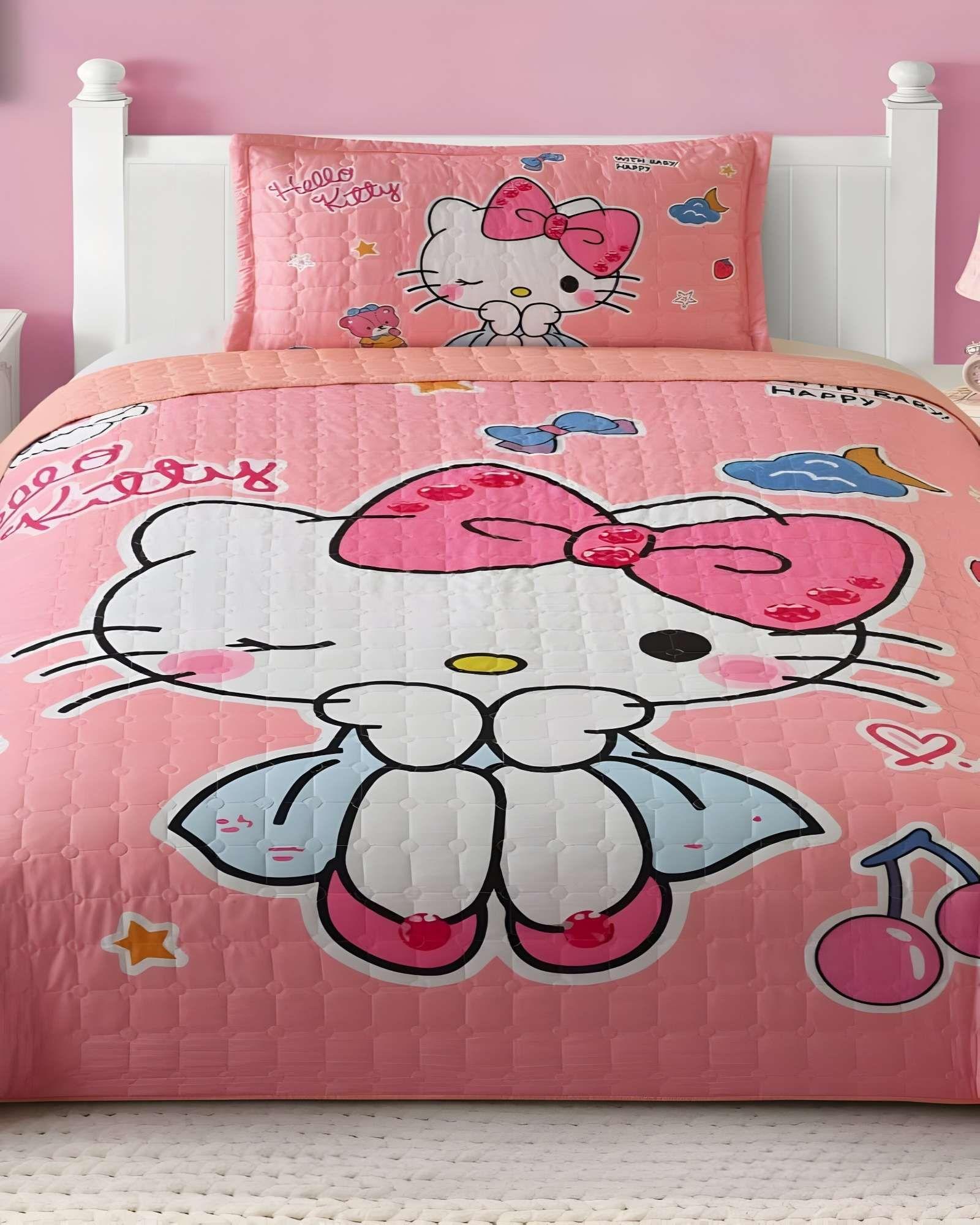 COLCHA QUILT DE VERANO HELLO KITTY INFANTIL NIÑA -3
