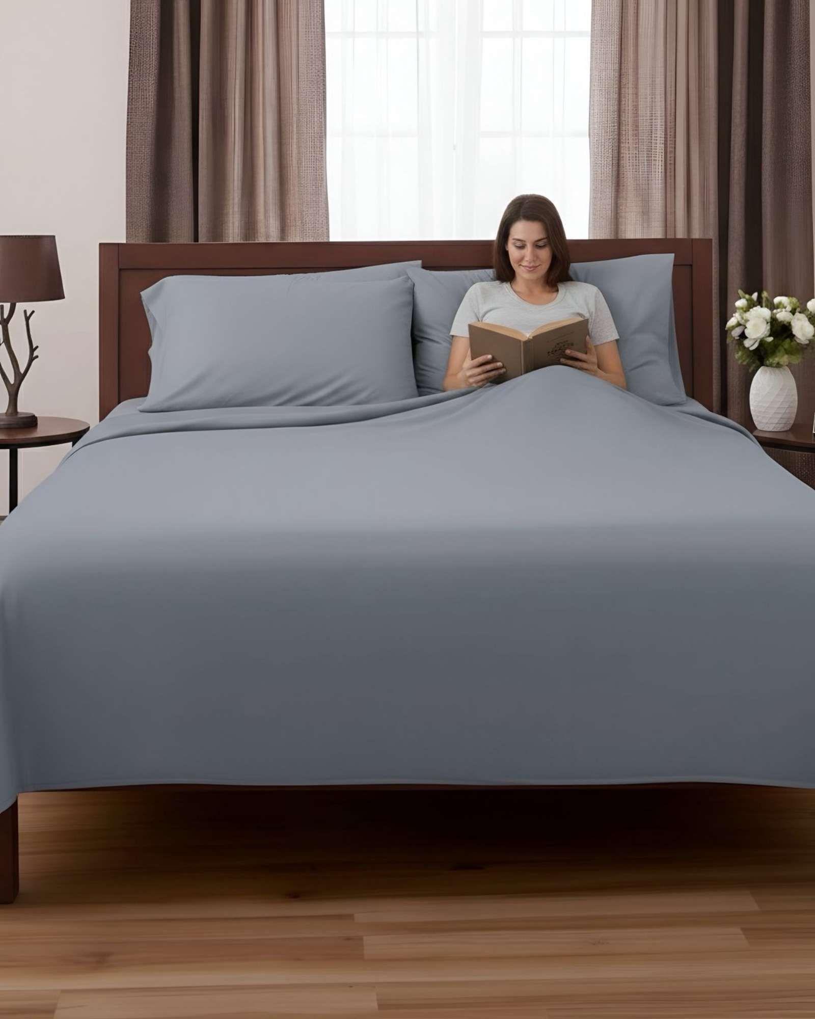 Sabana extra suave premium de polar Gris 2 plazas-2