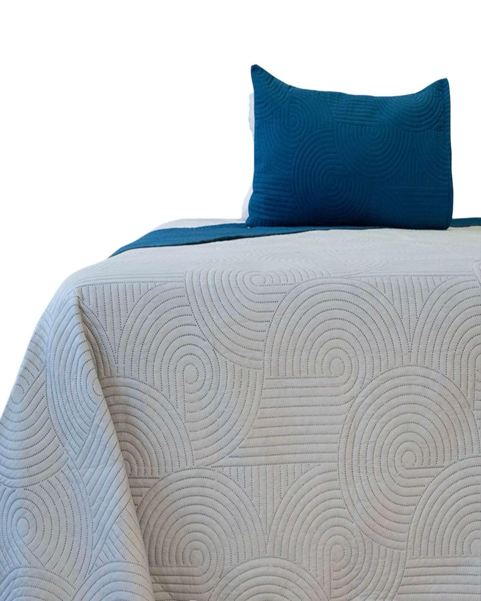 Quilt Bicolor MAS 1 ALMOHADA DE REGALO plaza y media Doral-3