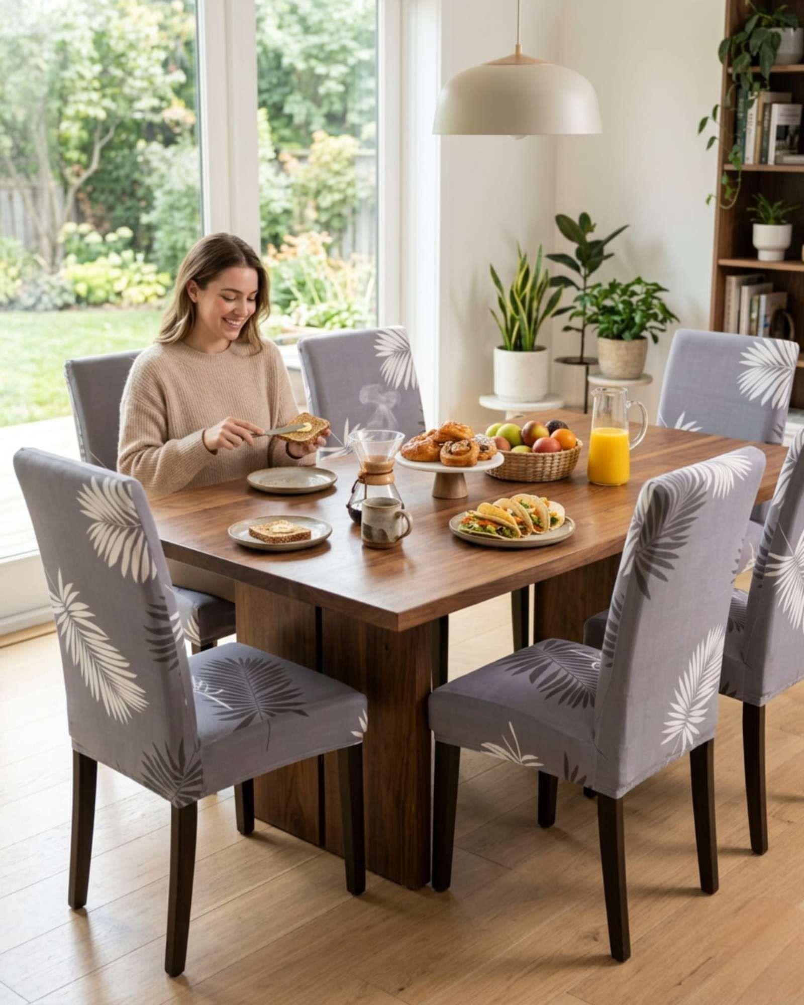 Pack de 6 fundas elasticas para sillas con diseño moderno M23-3