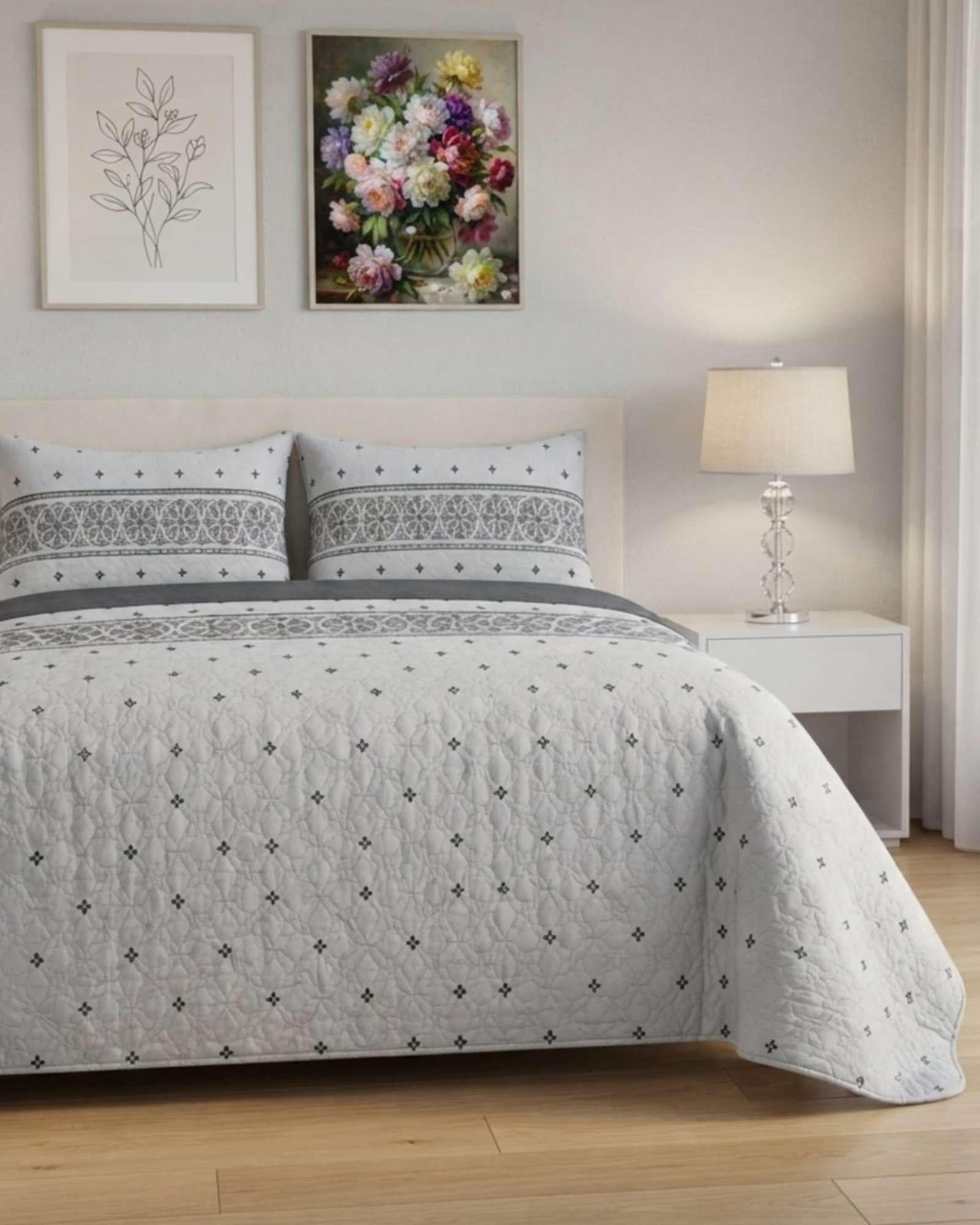 Cubrecama Quilt Delgado Verano Super King + 2 Fundas + 2 Almohadas-1
