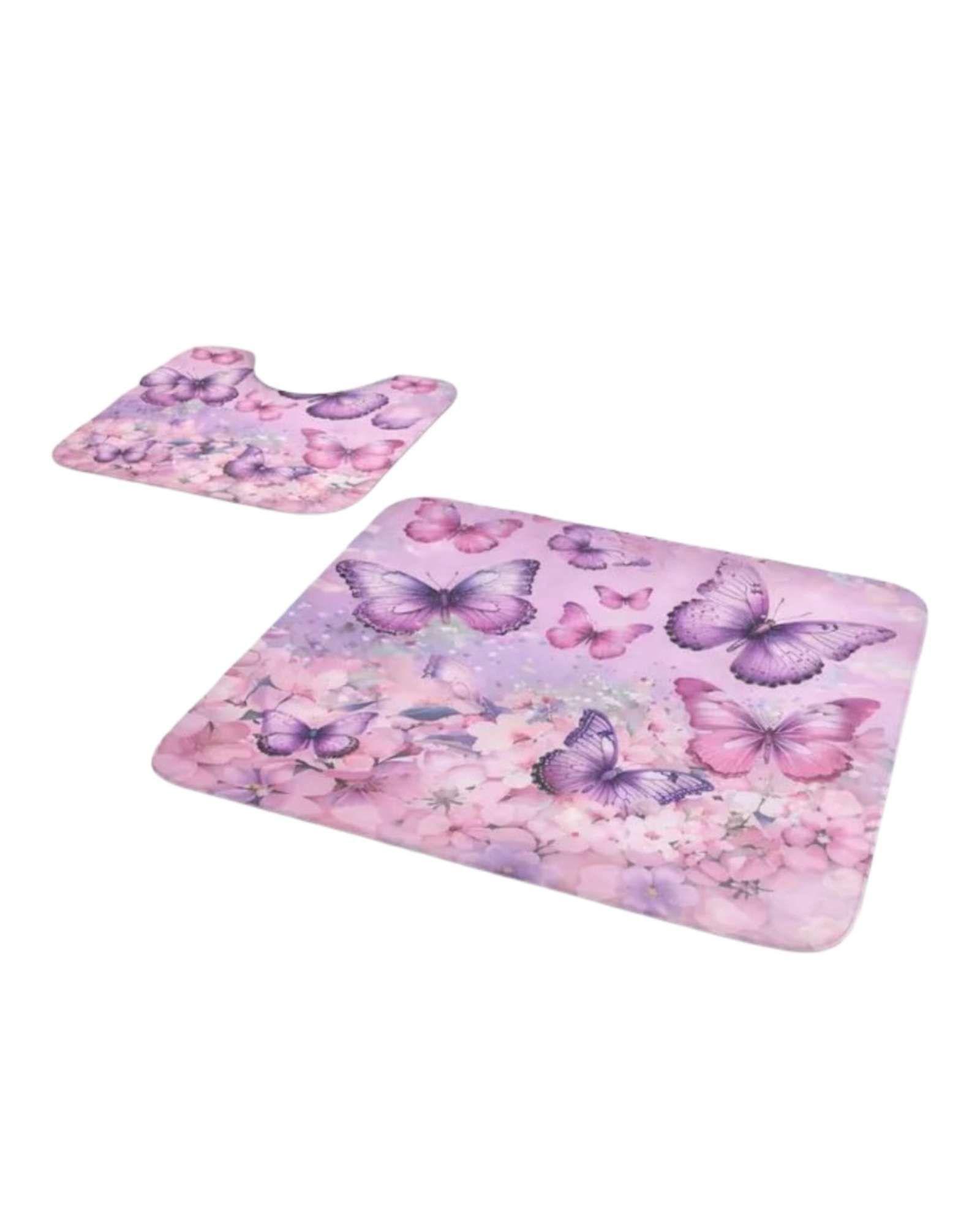 Set de baño 5 piezas Cortina mas Alfombras mas forro de ducha  -18-3