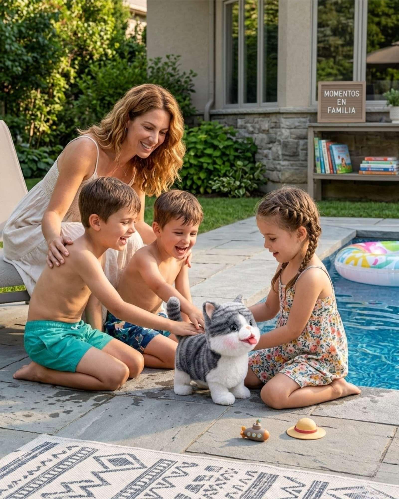 Gatito Interactivo Tierno Camina y hace  Miau Real  El Compañero Perfecto color gris-3