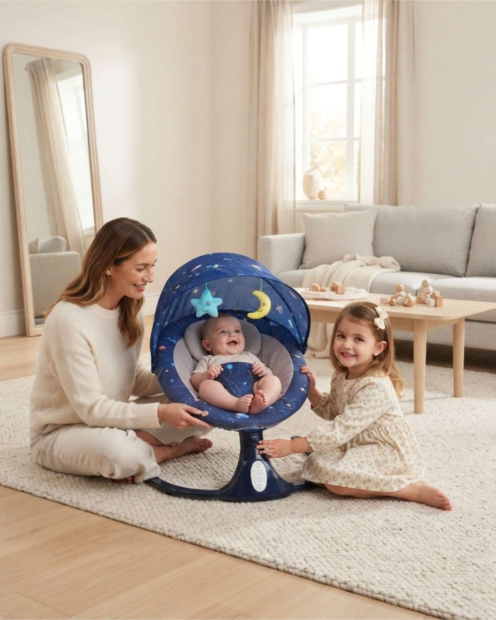 Silla Nido Mecedora 360 con Mosquitero y Panel Inteligente-3