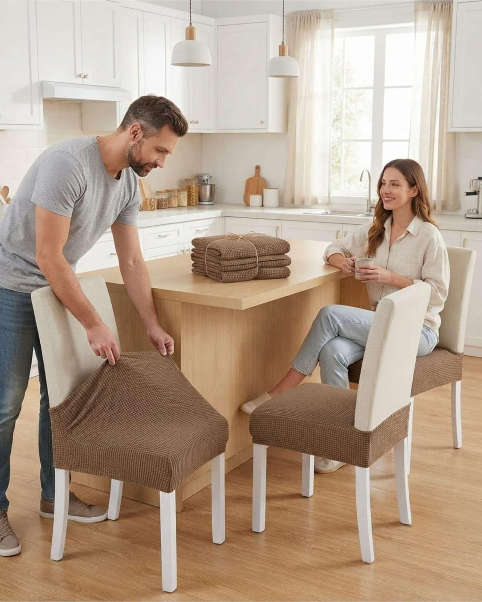 Pack x6 Fundas Cubre Asiento para Silla de Comedor Elásticas S6-0