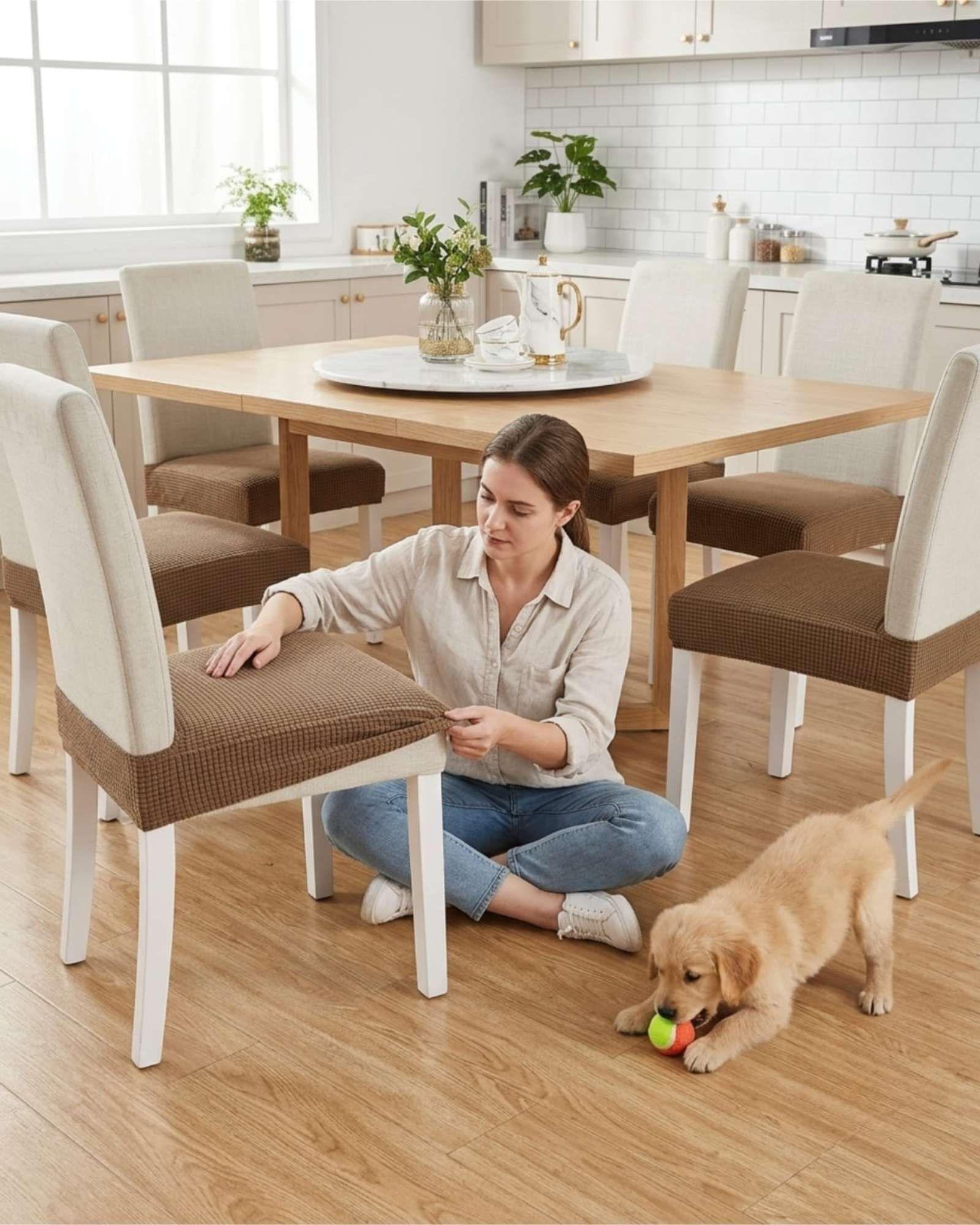 Pack x6 Fundas Cubre Asiento para Silla de Comedor Elásticas S6-3
