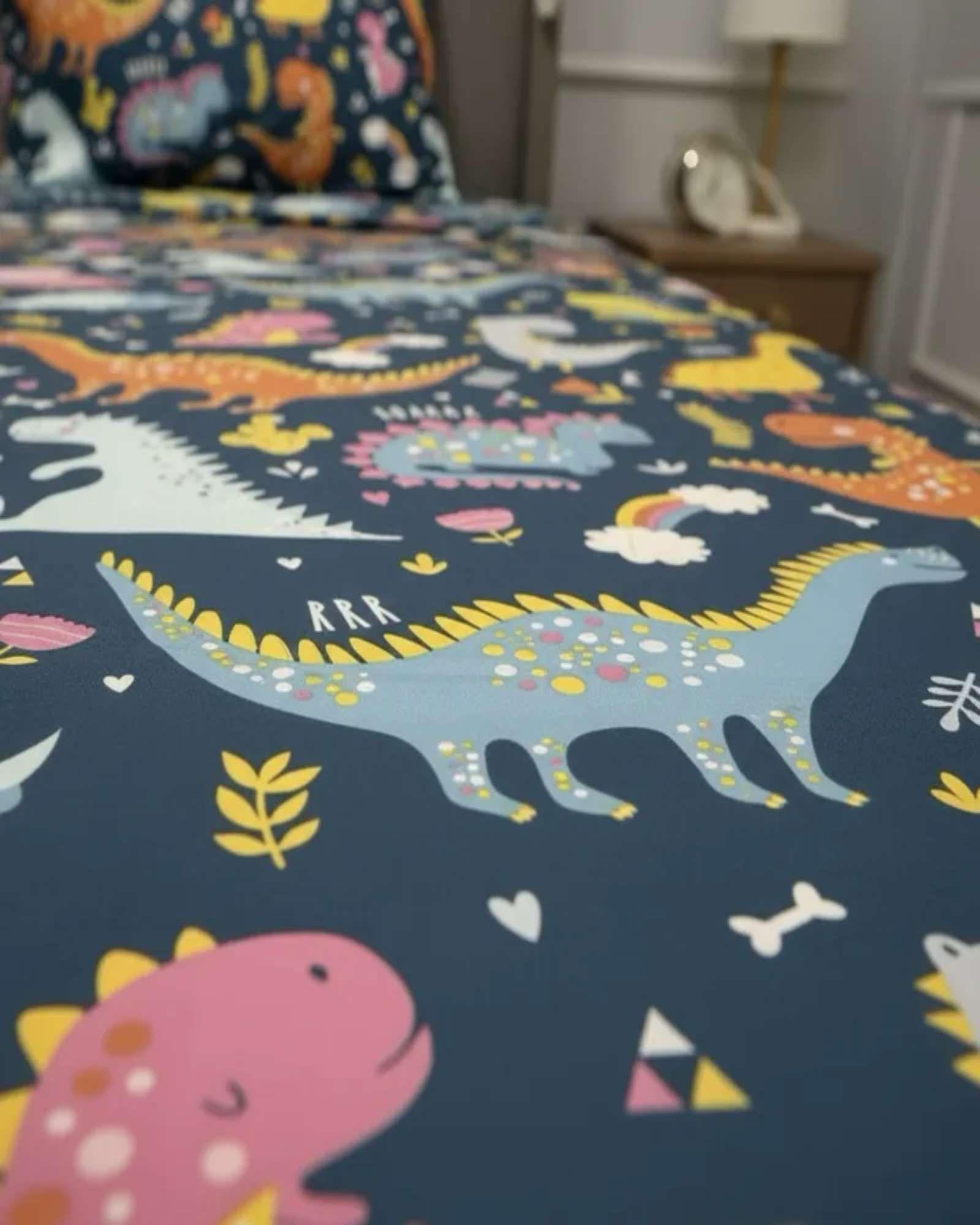 Juego de Sábanas niña niño infantil plaza y media Dinosaurio-3