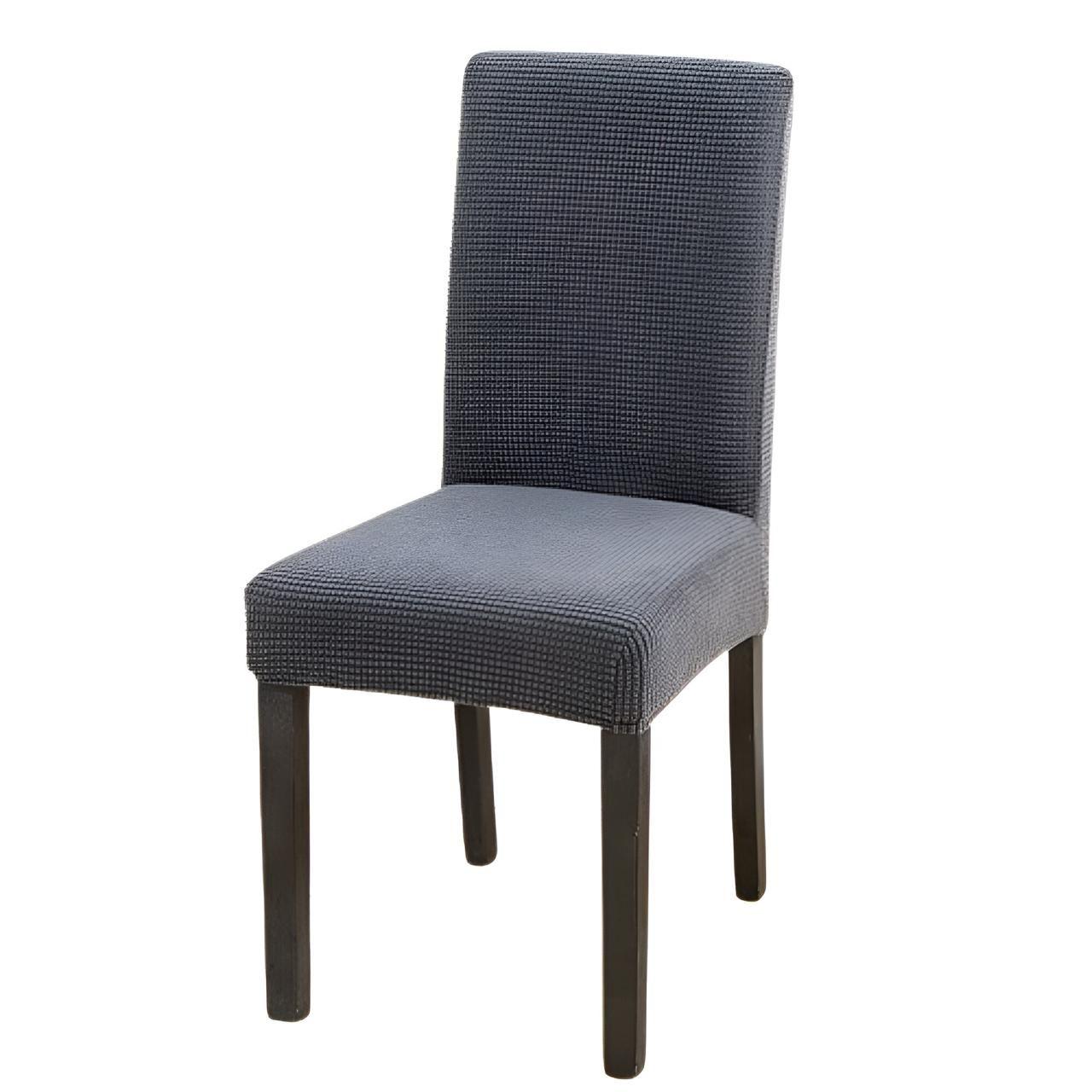 PACK DE 6 FUNDAS CUBRE SILLAS DE COMEDOR CUADRILLE GRIS-2