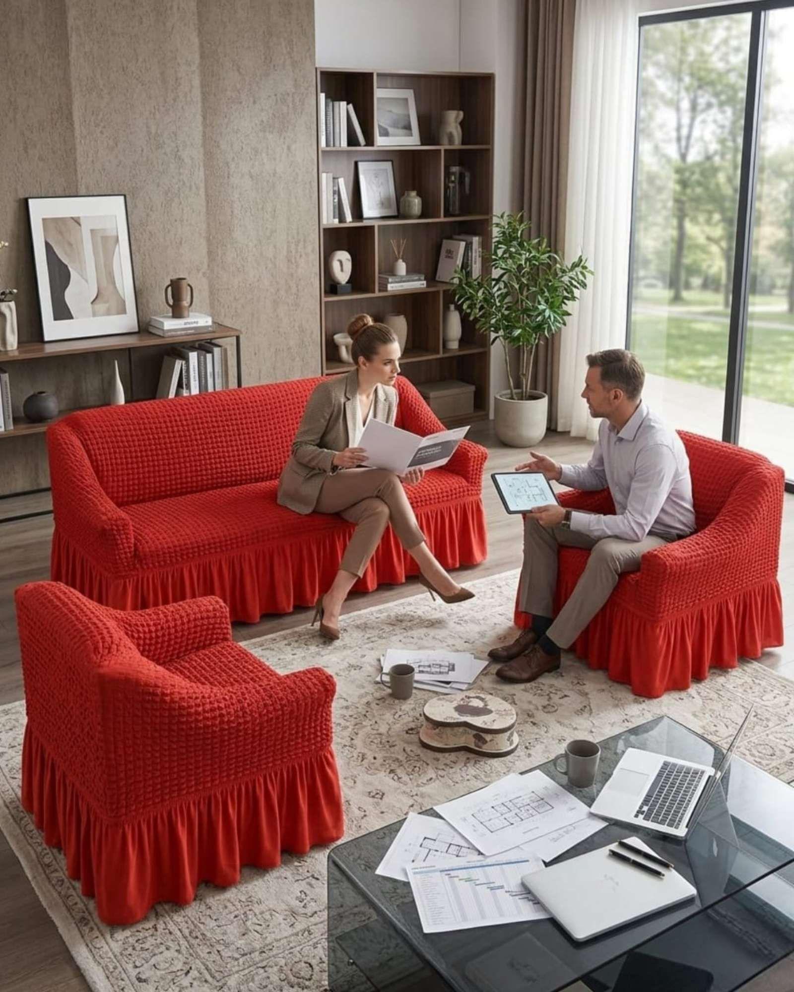 Cubre sillon 3+1+1 Diseño Sofisticado Turco con Vuelo Inferior m2-4