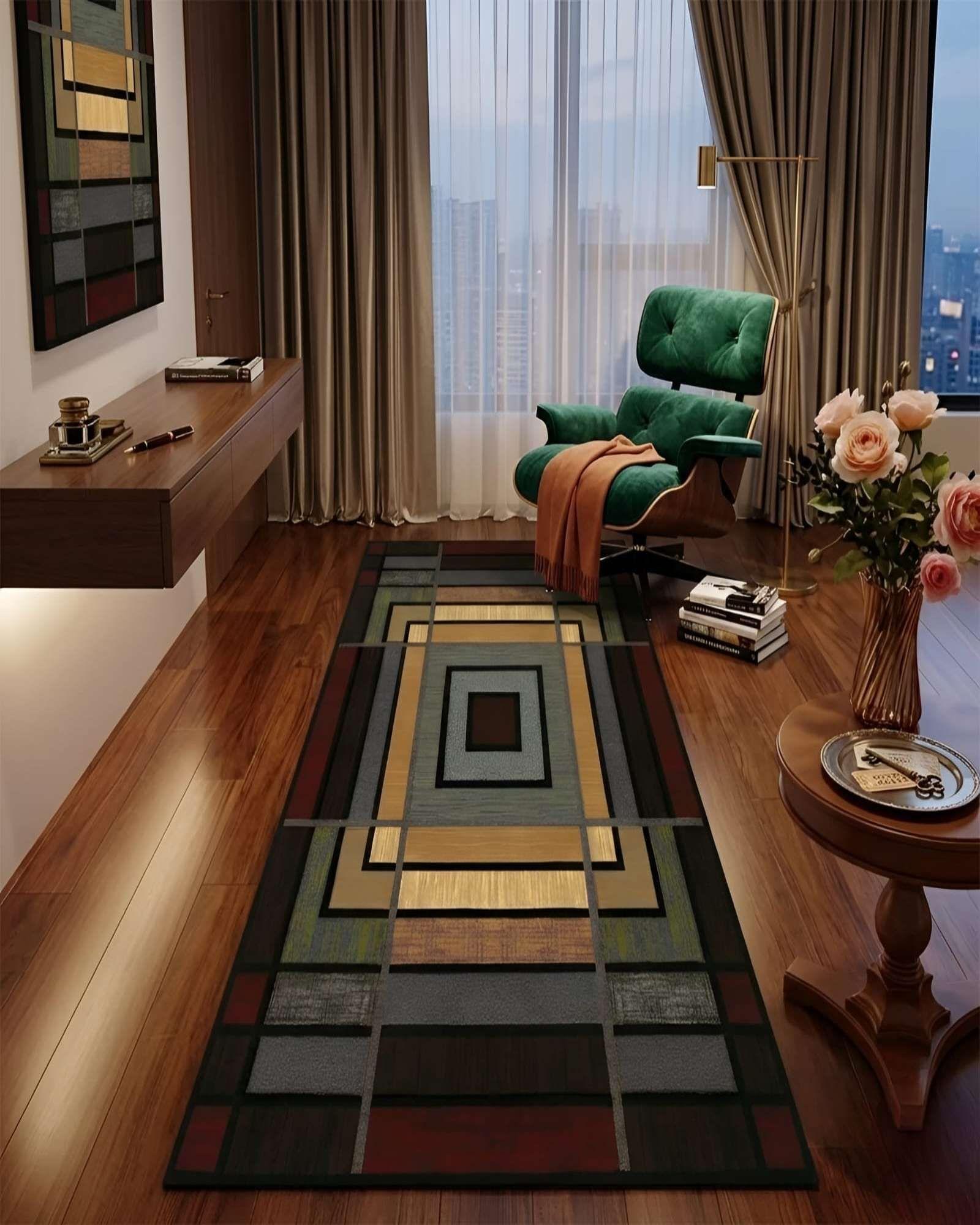 Alfombra Pasillera Decorativa 60x180 cm Estilo Contemporáneo 04-1
