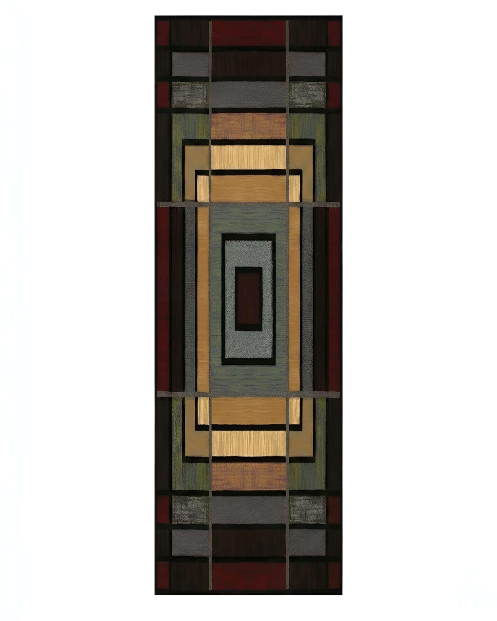 Alfombra Pasillera Decorativa 60x180 cm Estilo Contemporáneo 04-4
