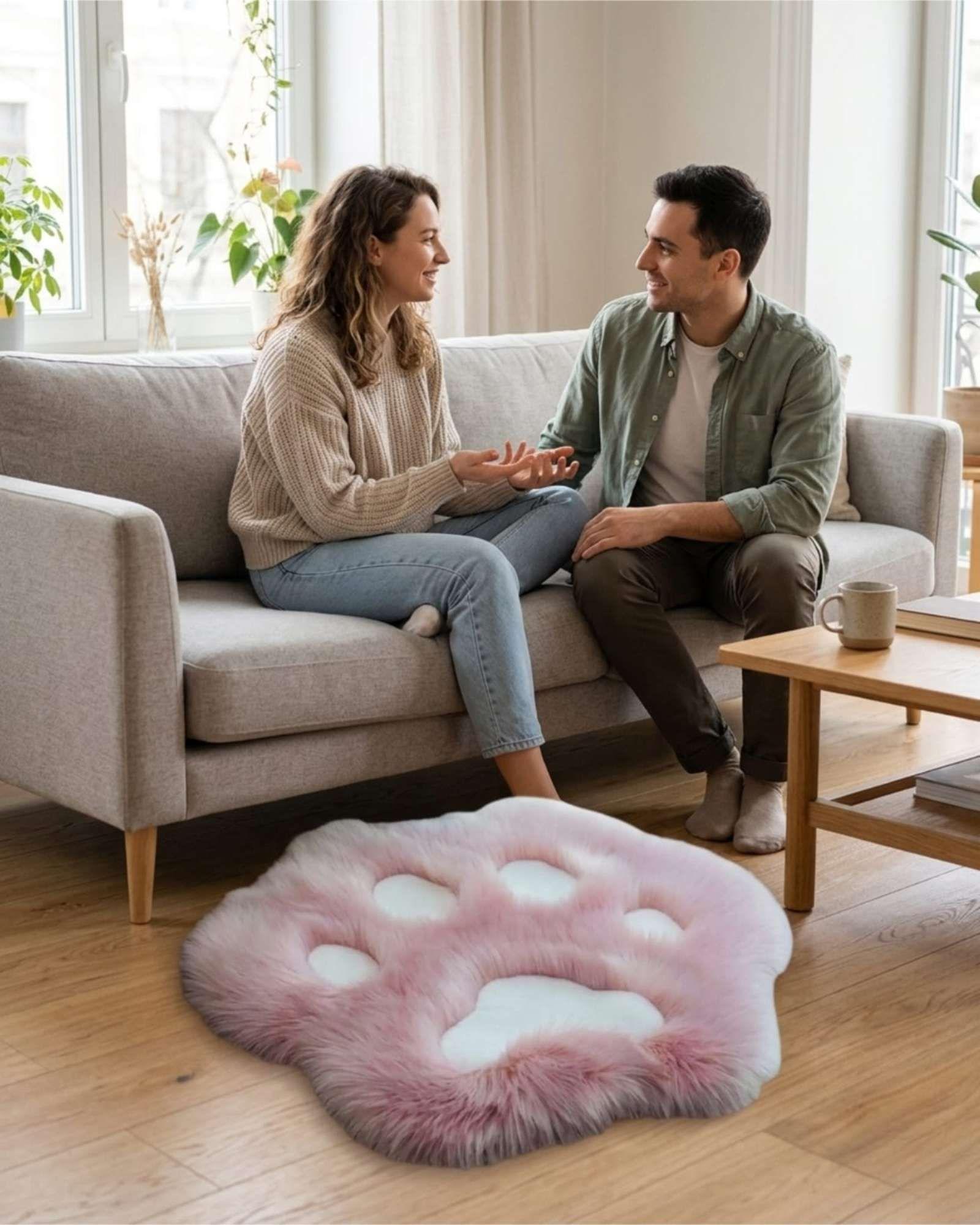 Alfombra Huellita De Gato Ultra Suave Varios Colores 70x80 negro-3