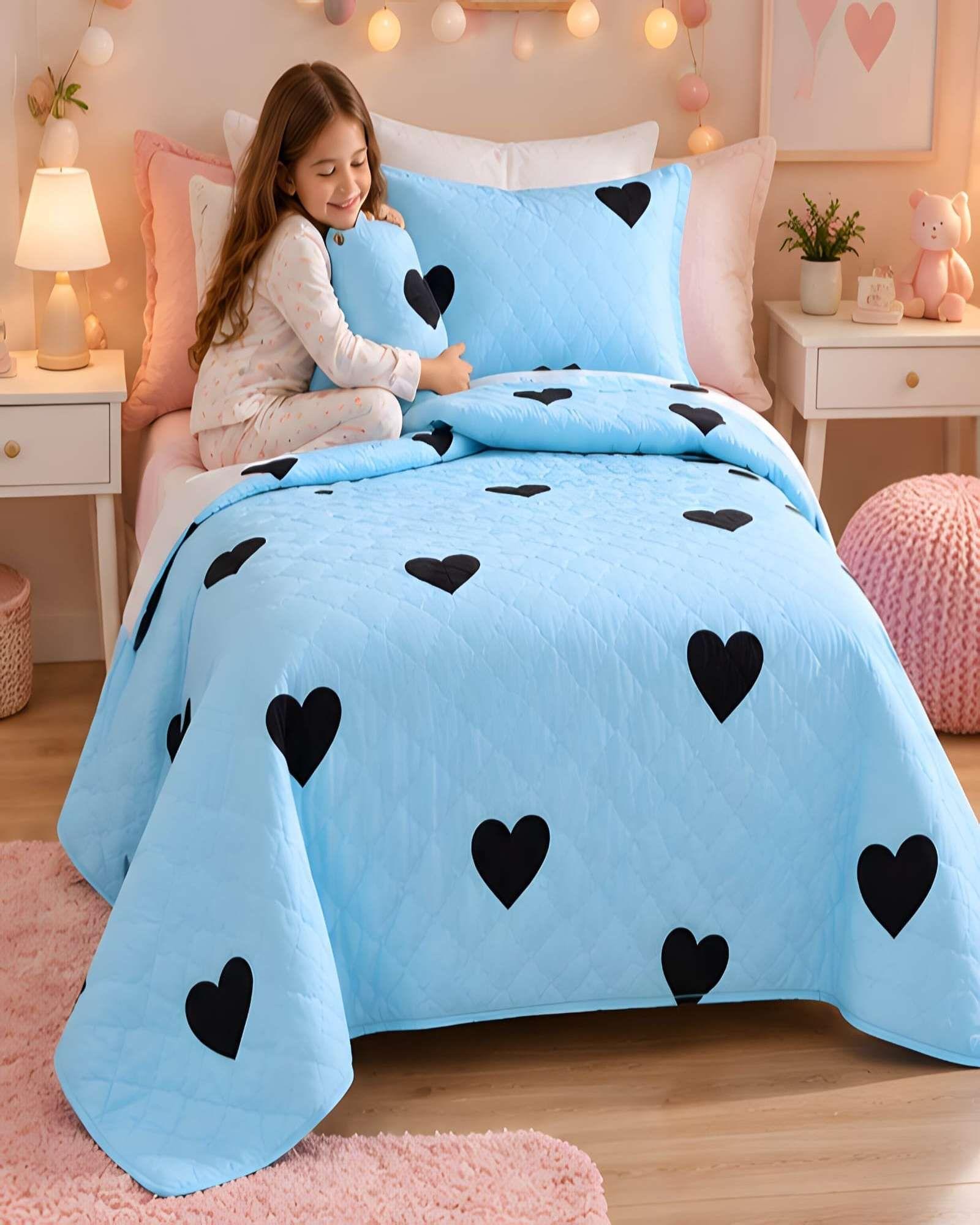 Cubrecama Quilt de Verano Plaza y Media con Funda Incluida-3