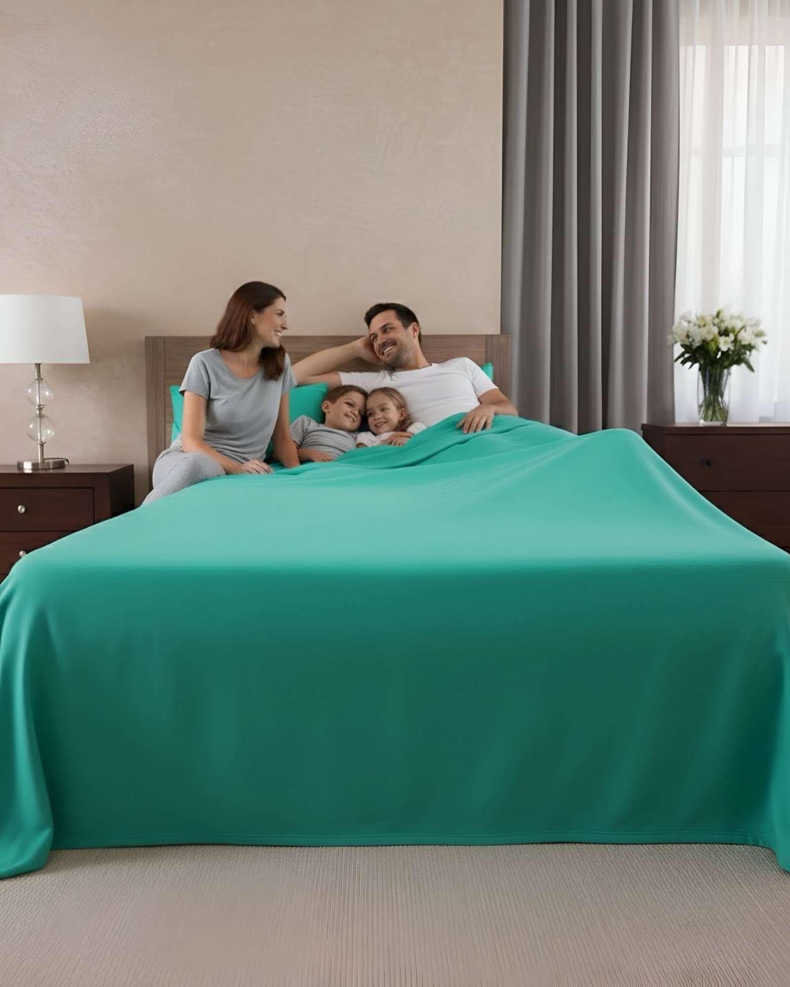 Sabana extra suave premium de polar Verde claro 2 plazas-3