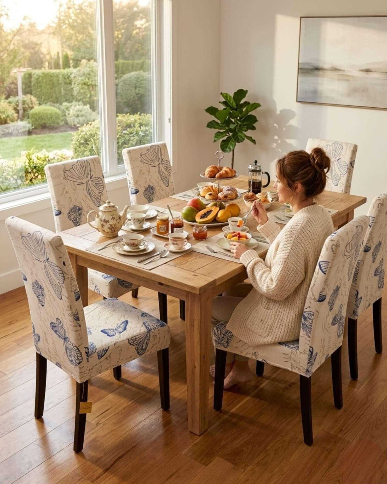 Pack de 6 fundas elasticas para sillas con diseño moderno M15-4