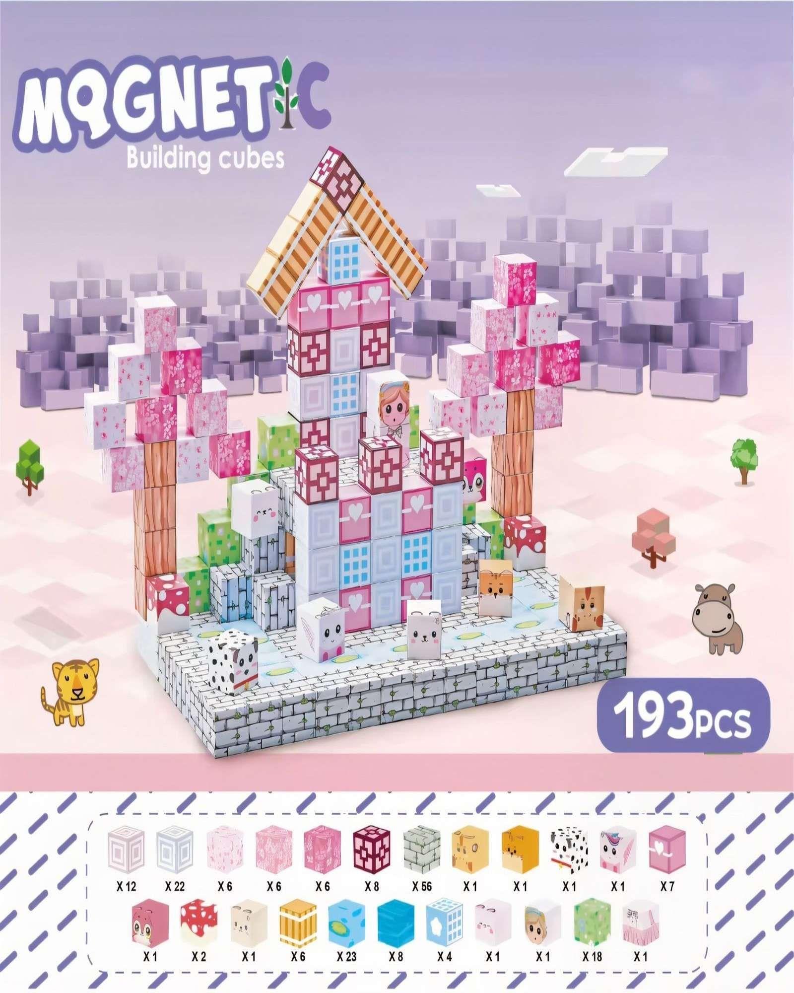 Juguete Cubo Magnetico 193 piezas diseño Mine-cratf Niña-3