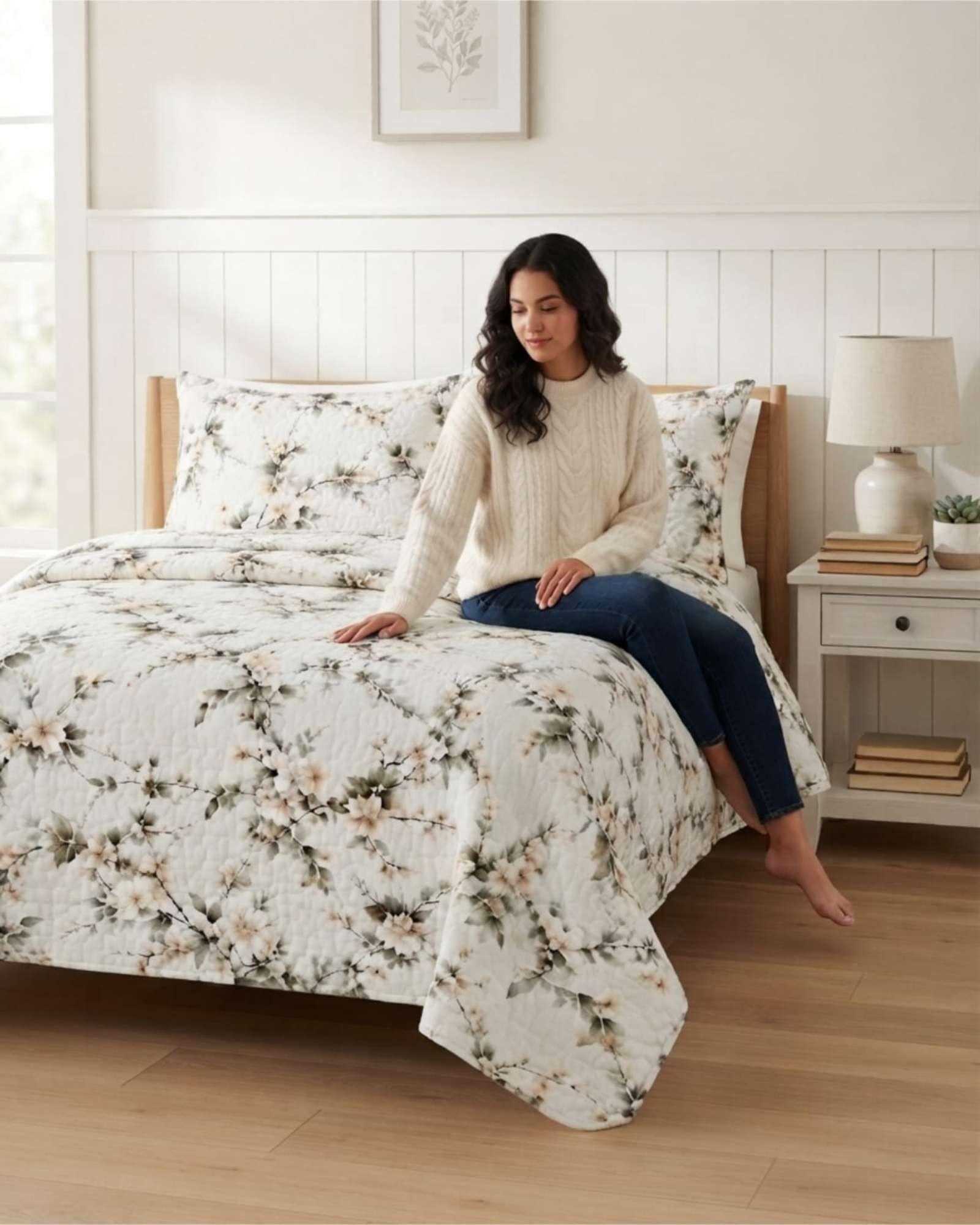 Quilt Delgado Para Verano Fresco King Mas Almohadas m9-1