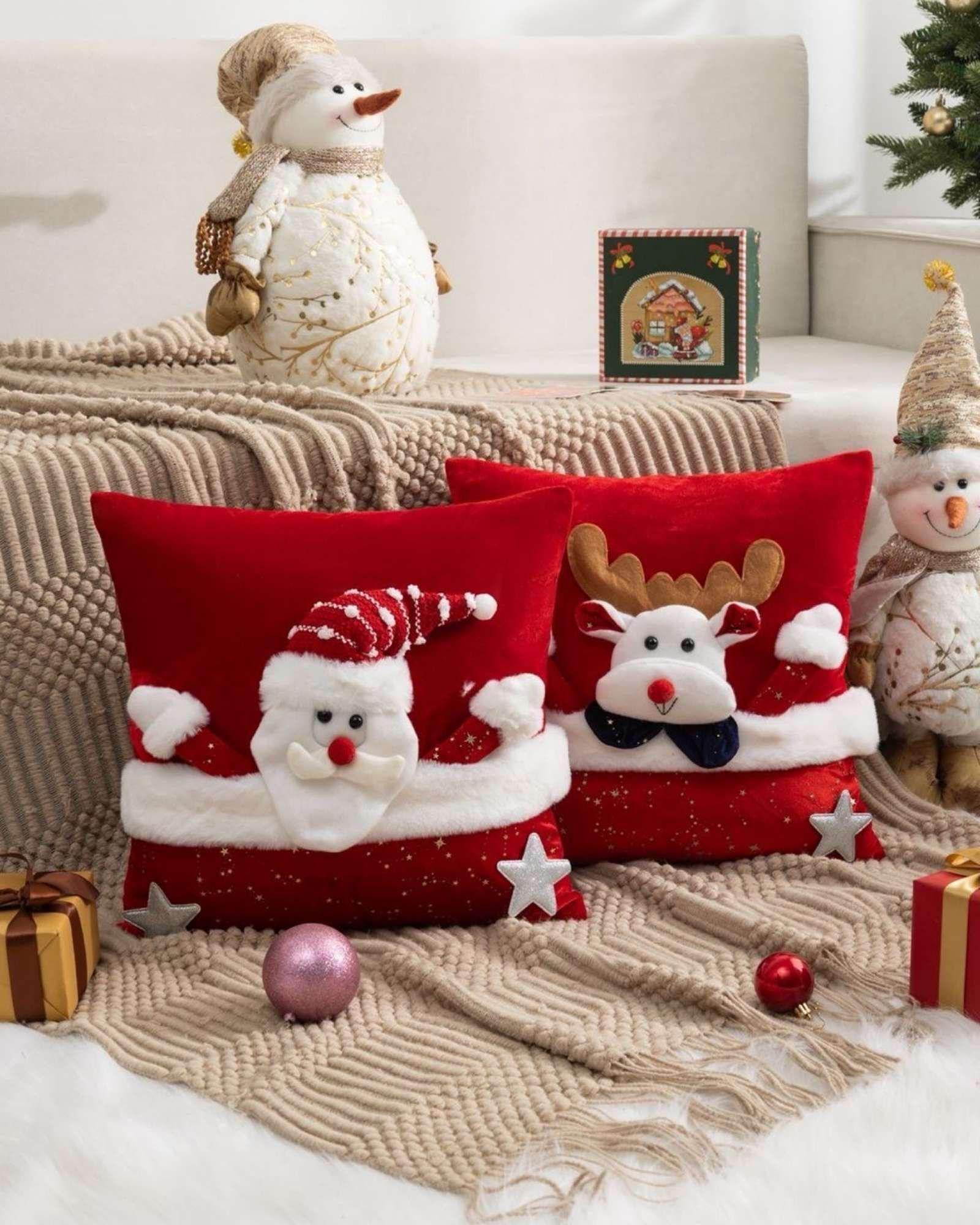 SET DE 4 FUNDAS DE COJIN PARA NAVIDAD 3D   B14-1