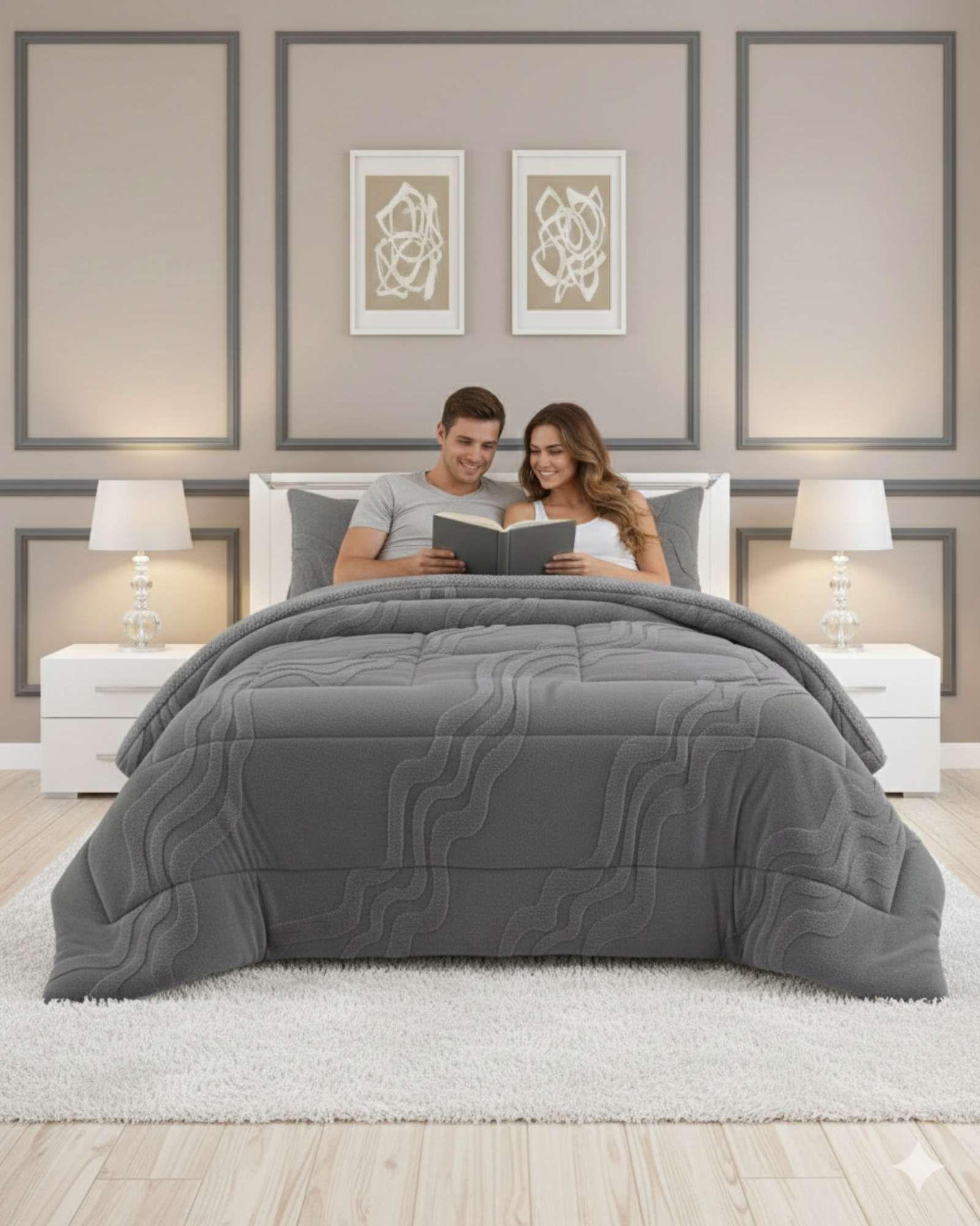 CHIPORRO PREMIUN CUBRECAMA DE INVIERNO 2 PLAZA GRIS *1-1