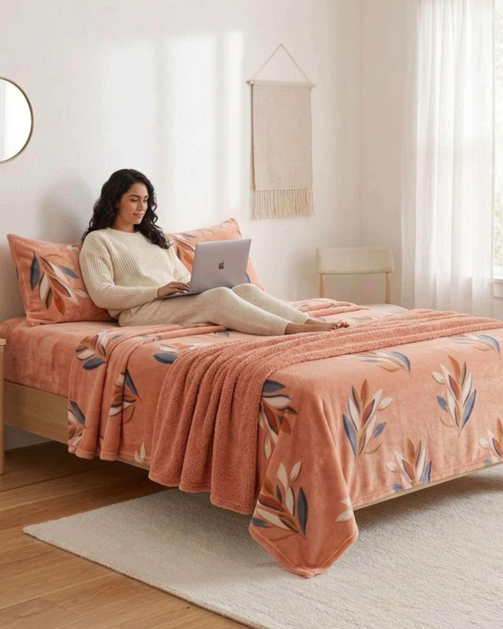 Sabanas Polar de Invierno King Estampado Premium m5-3