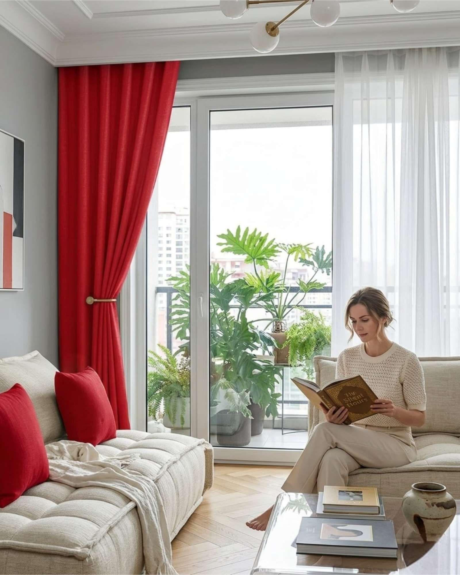 Set de Cortinas Blackout Engomadas Modernas de Lujo m16-3