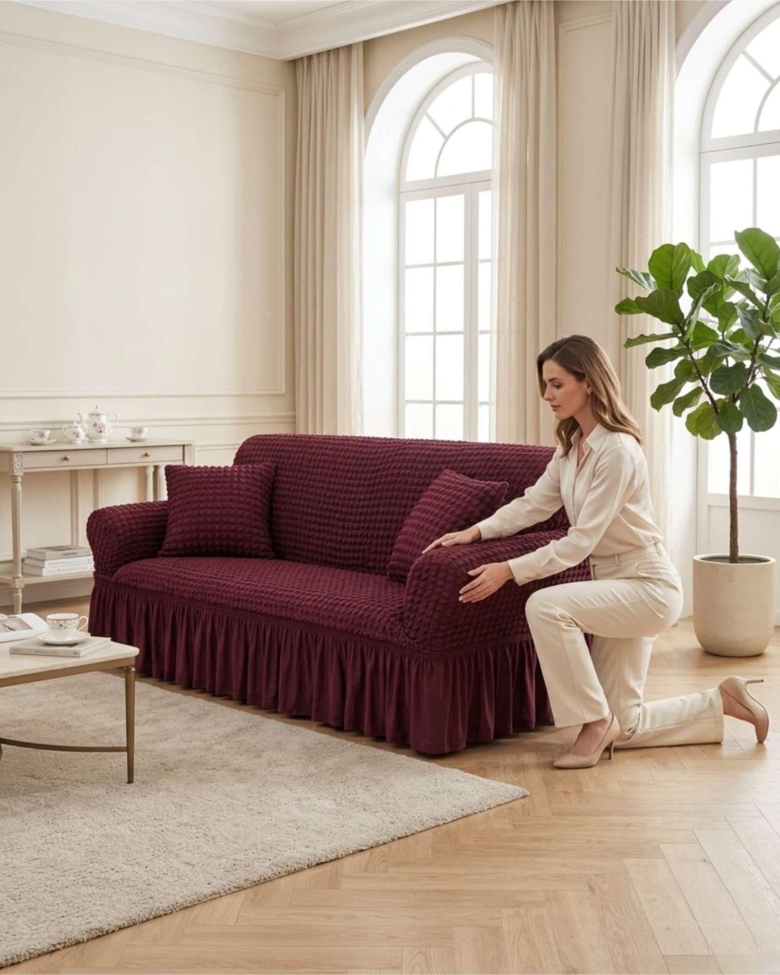 Funda de Sofa Turca de 1 Cuerpo Diseño Premium con Faldon m3-3
