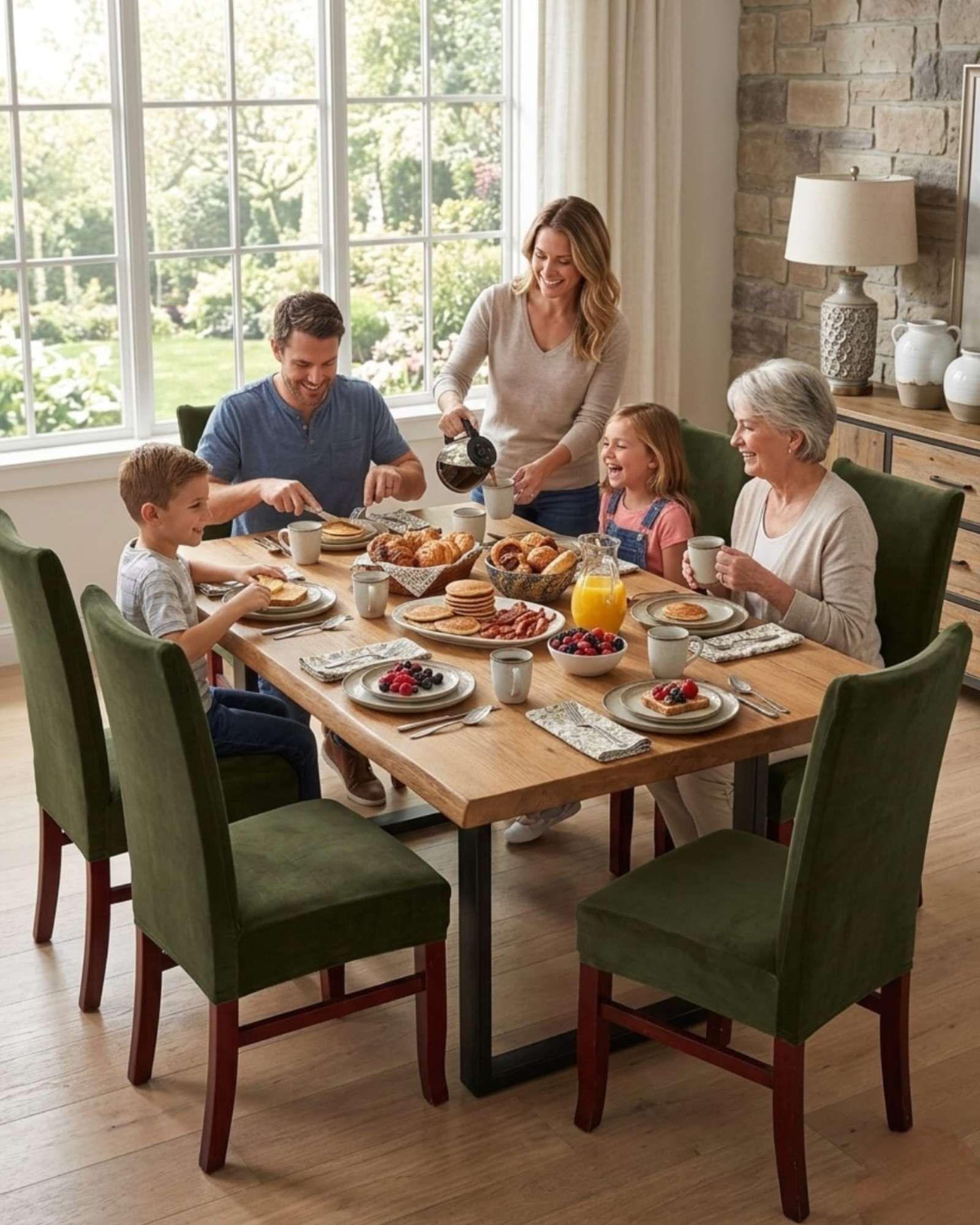 Pack de 6 fundas elasticas para sillas con diseño moderno M31-3