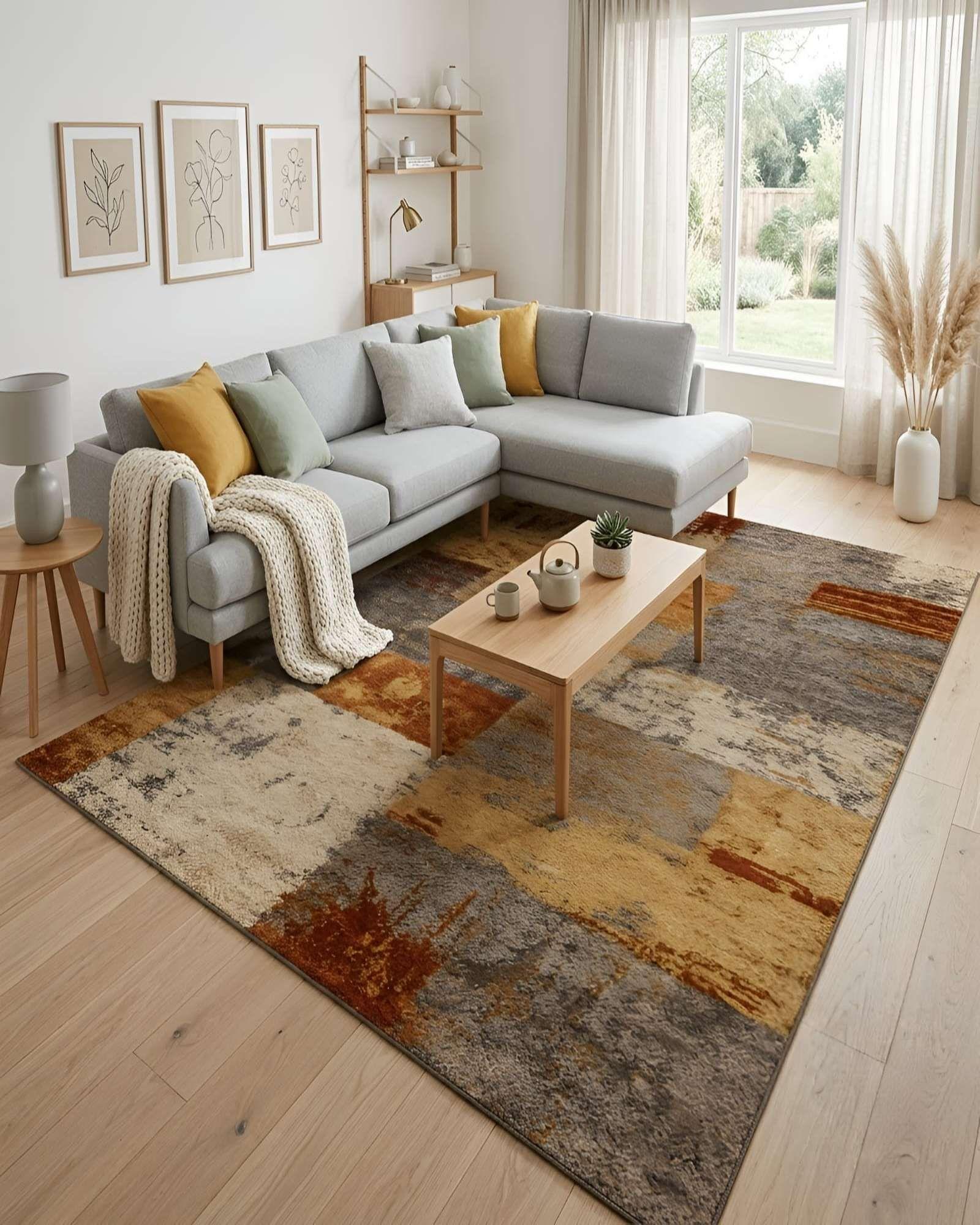 Alfombra de Diseño Geométrico (200x240 cm) Elegancia y Confort para Espacios Amplios 05-3